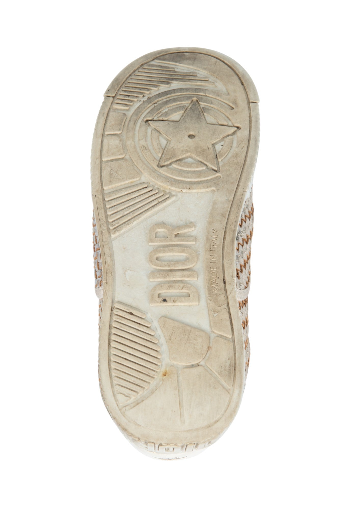 CHRISTIAN DIOR Gold Woven Leather Sneakers Size 37 US 7