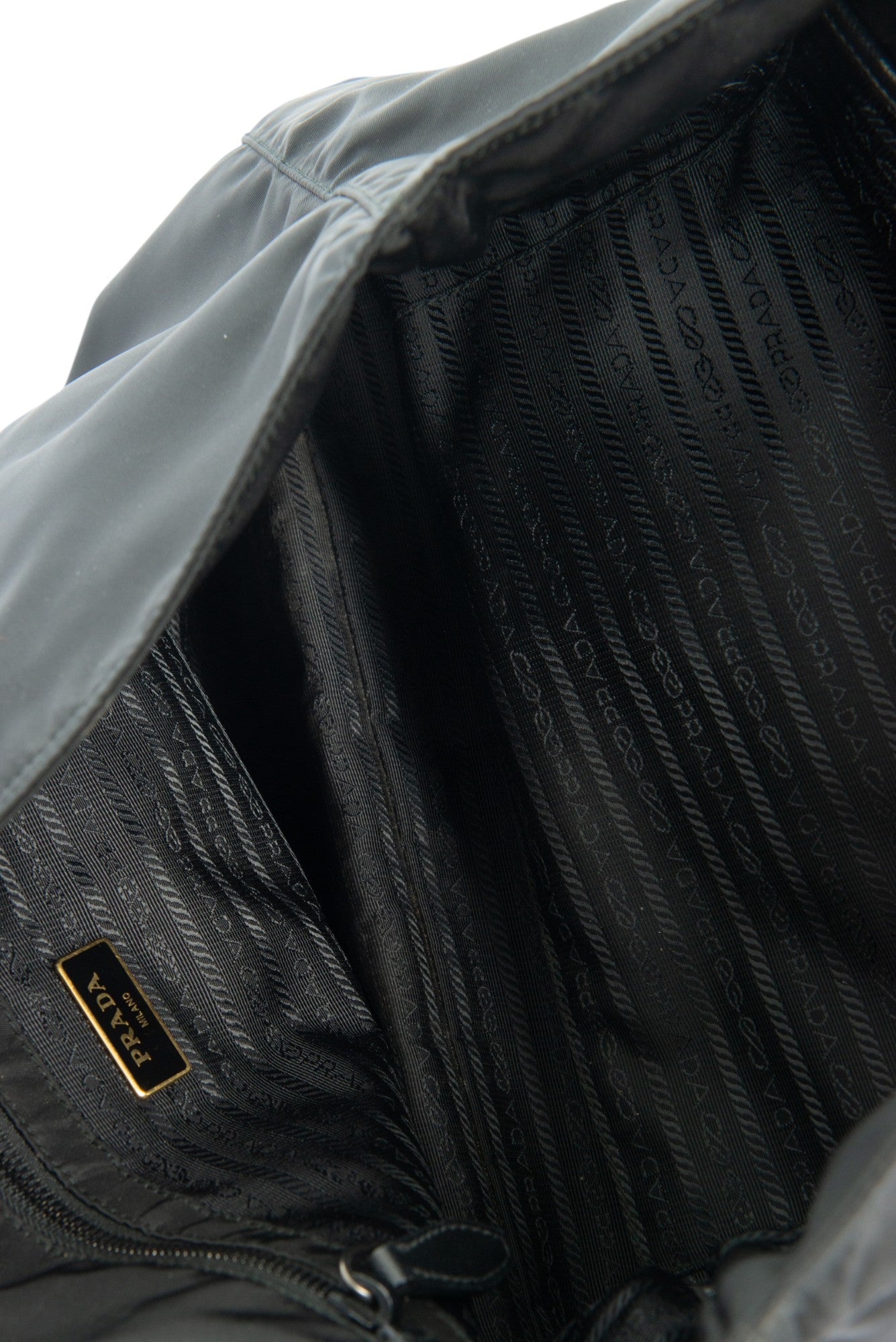 PRADA Black Tessuto Nylon Parrot Medium Tote Shoulder Bag