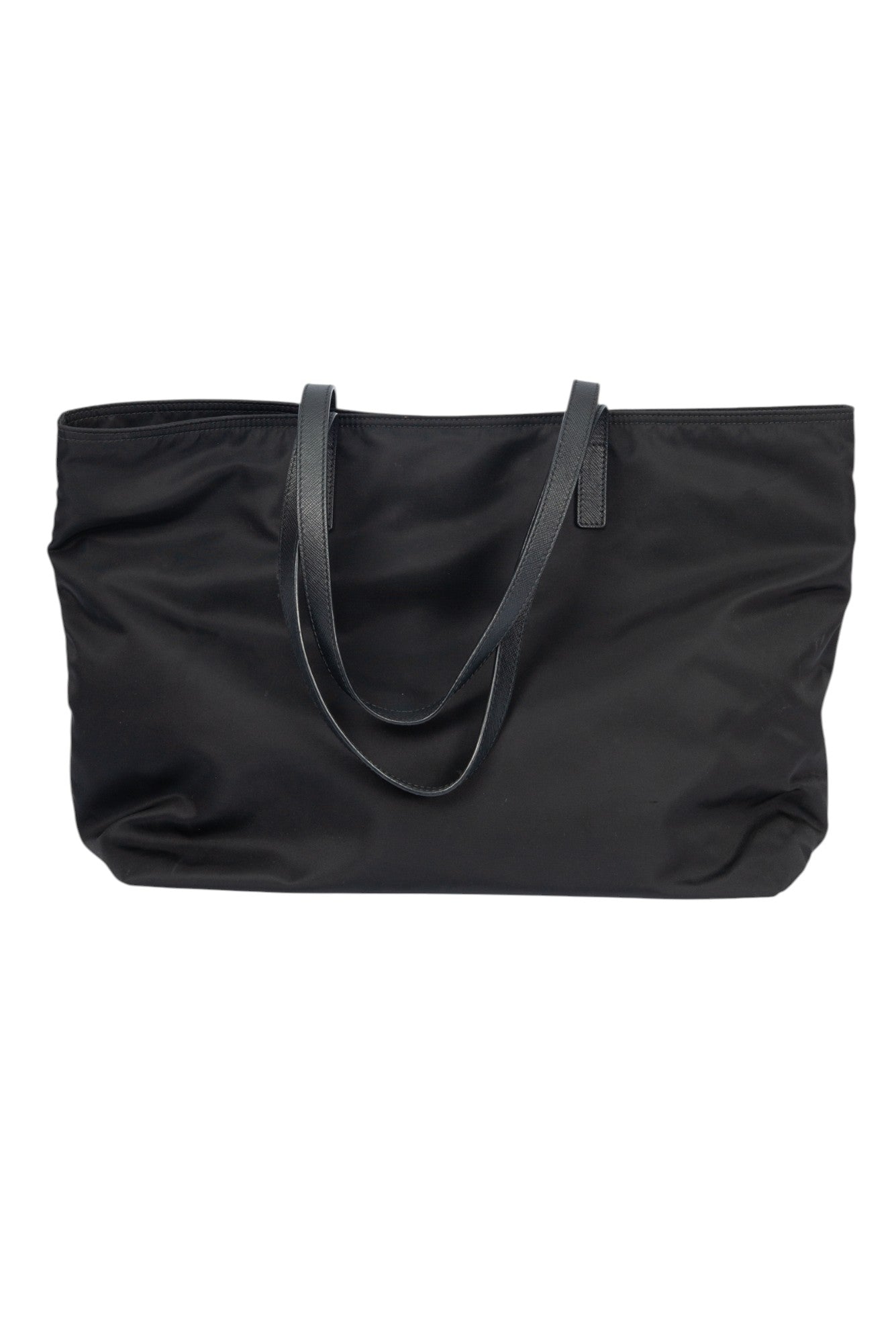 PRADA Black Tessuto Nylon Parrot Medium Tote Shoulder Bag