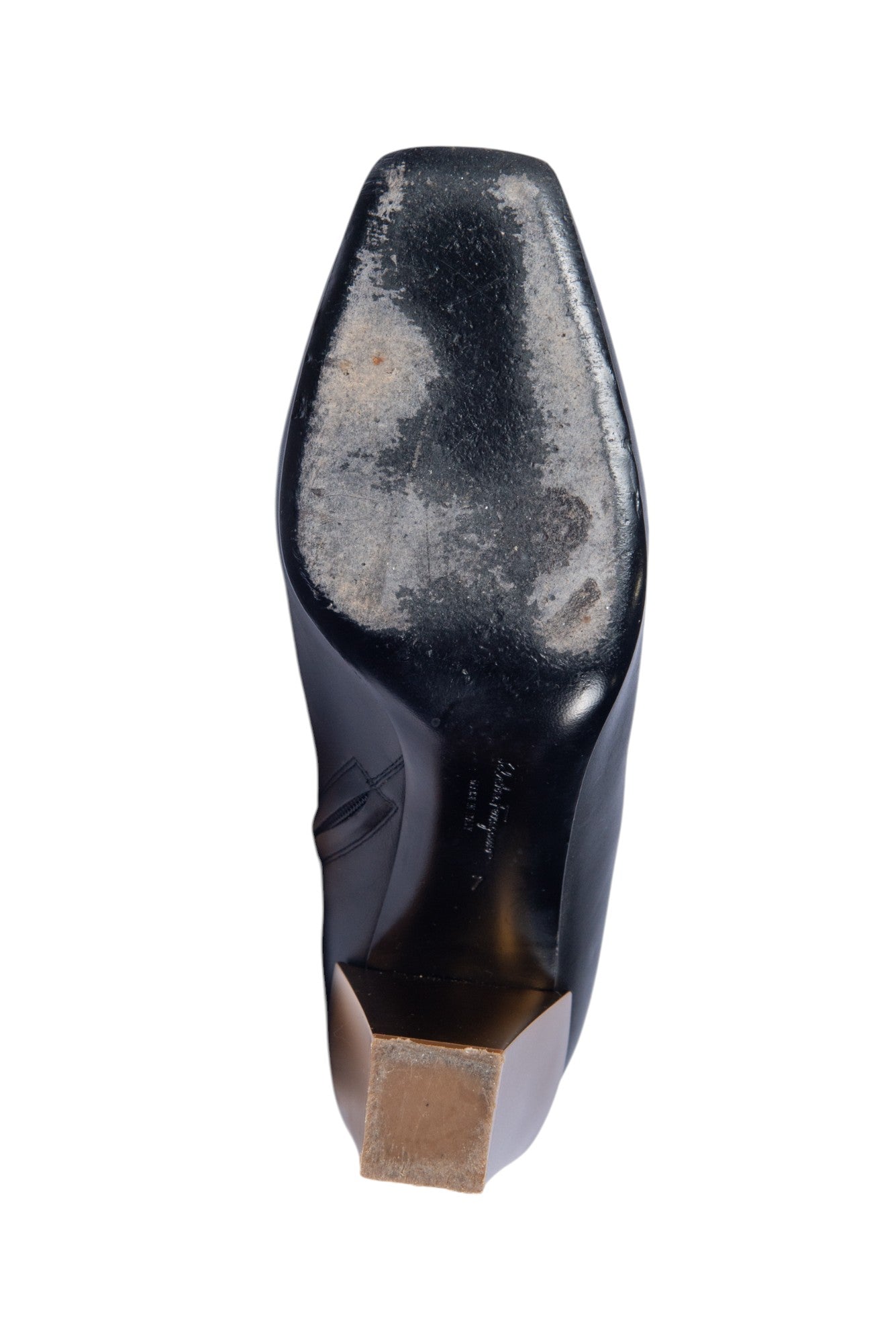 SALVATORE FERRAGAMO Black Leather Teti Boots Size 37