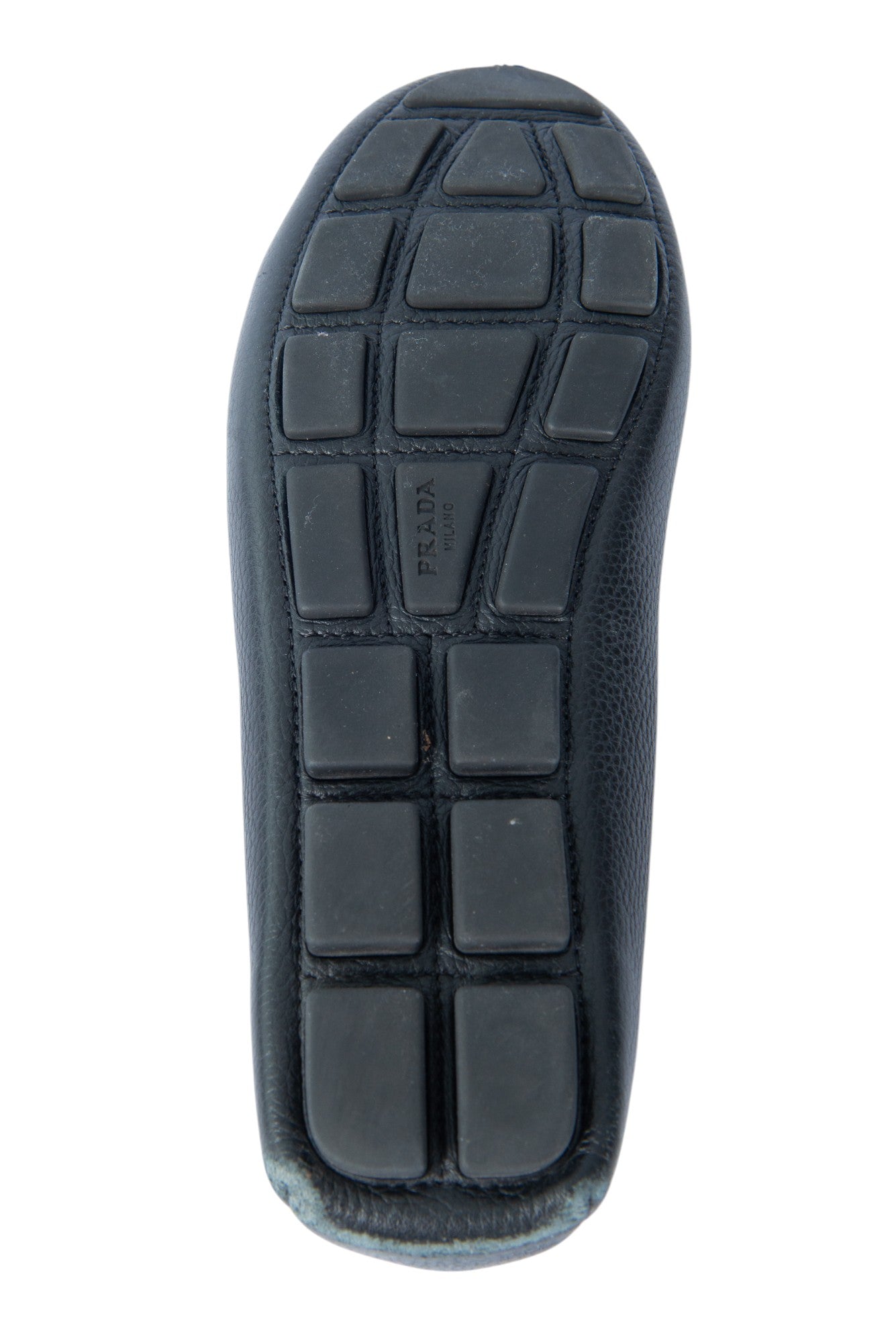 PRADA Black Leather Bow Logo Loafers Size 38.5 US 8.5