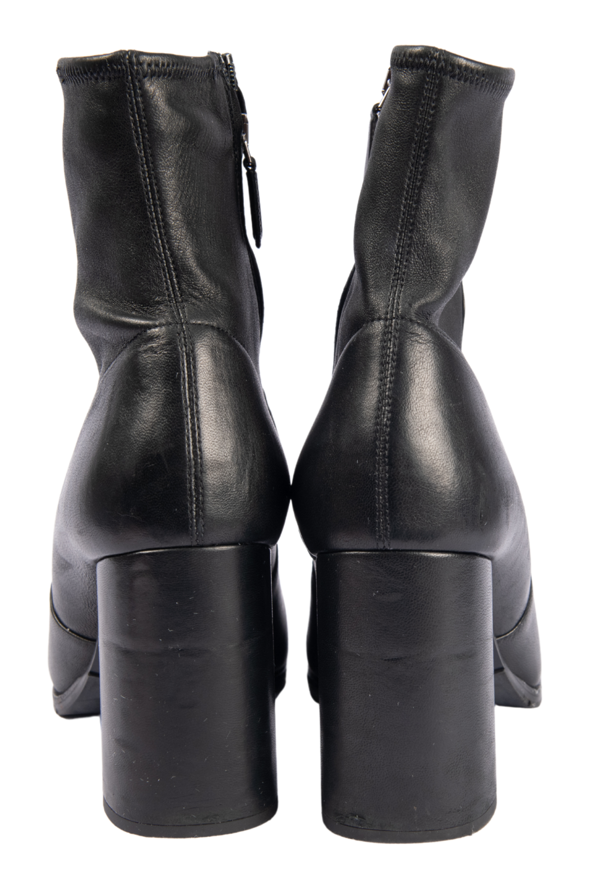 PRADA Black Leather Ankle Boots Size 42 US 12