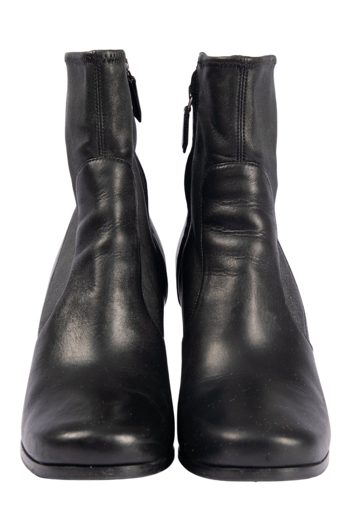 PRADA Black Leather Ankle Boots Size 42 US 12