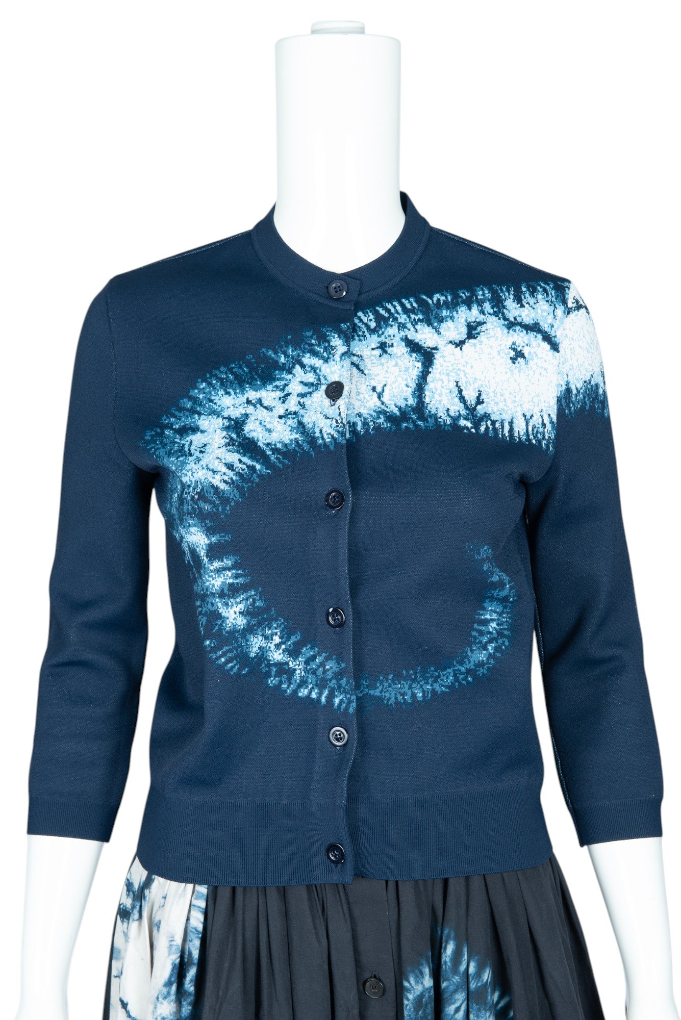 CHRISTIAN DIOR Blue Knit Cardigan Sweater Size 4 EU 36