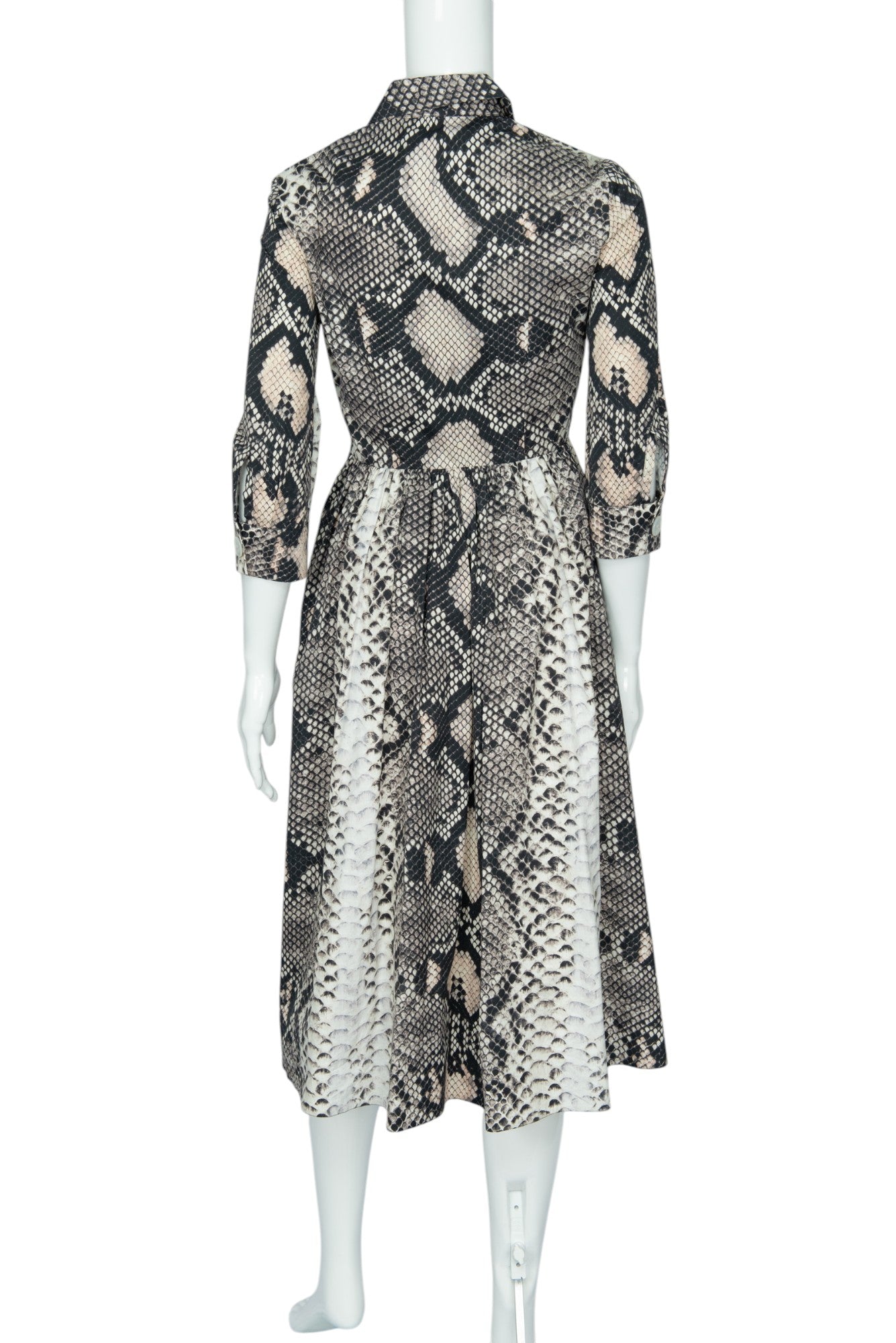 PRADA MILANO Snake Print Midi Dress Size 38 US 2