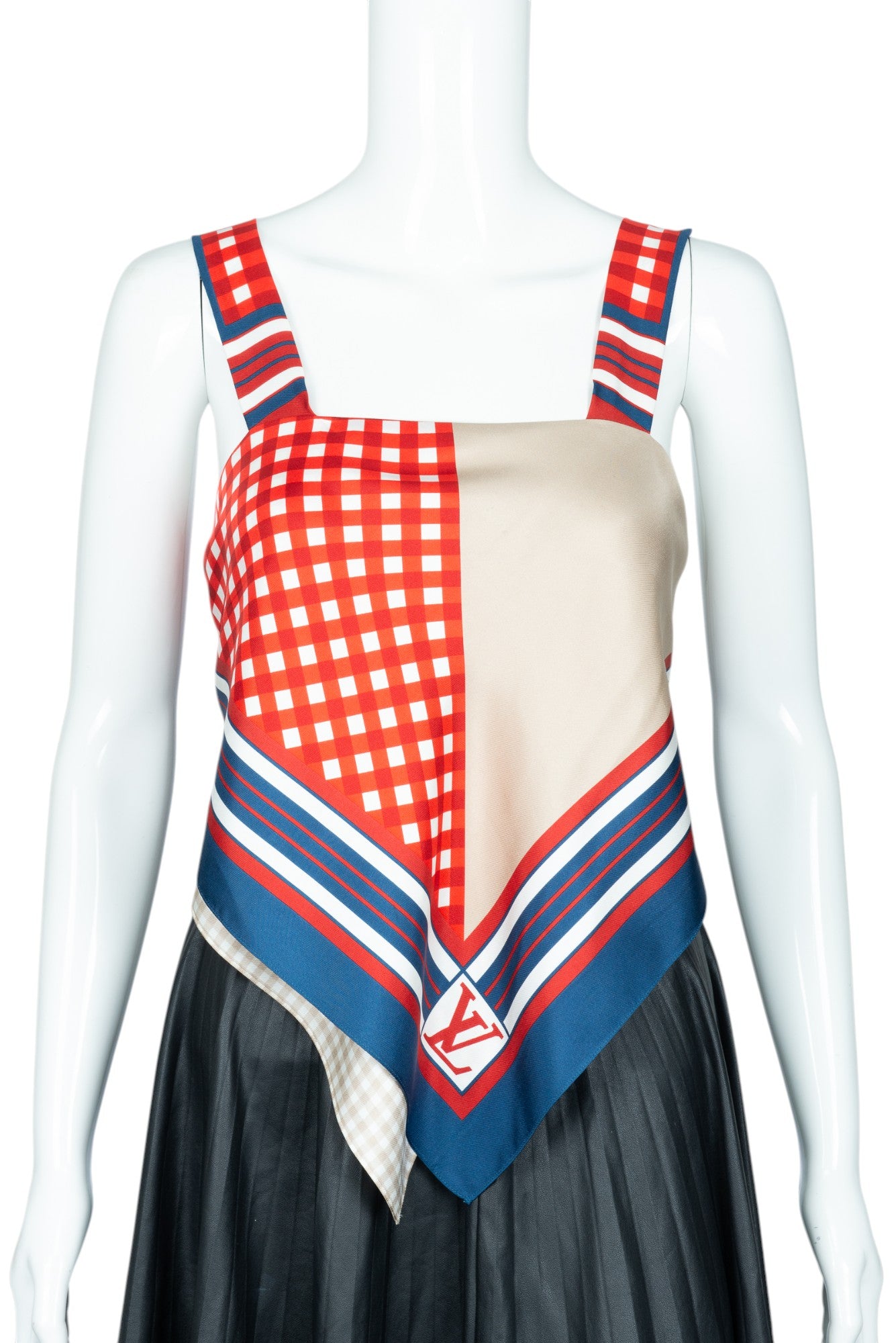 LOUIS VUITTON Multicolor Silk Scarf Logo Top Size 34 US 2