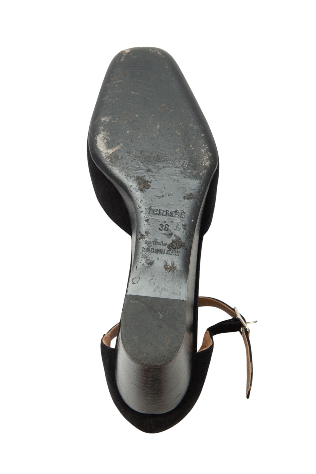HERMÈS Black Suede Wedge Pumps Size 38 US 8