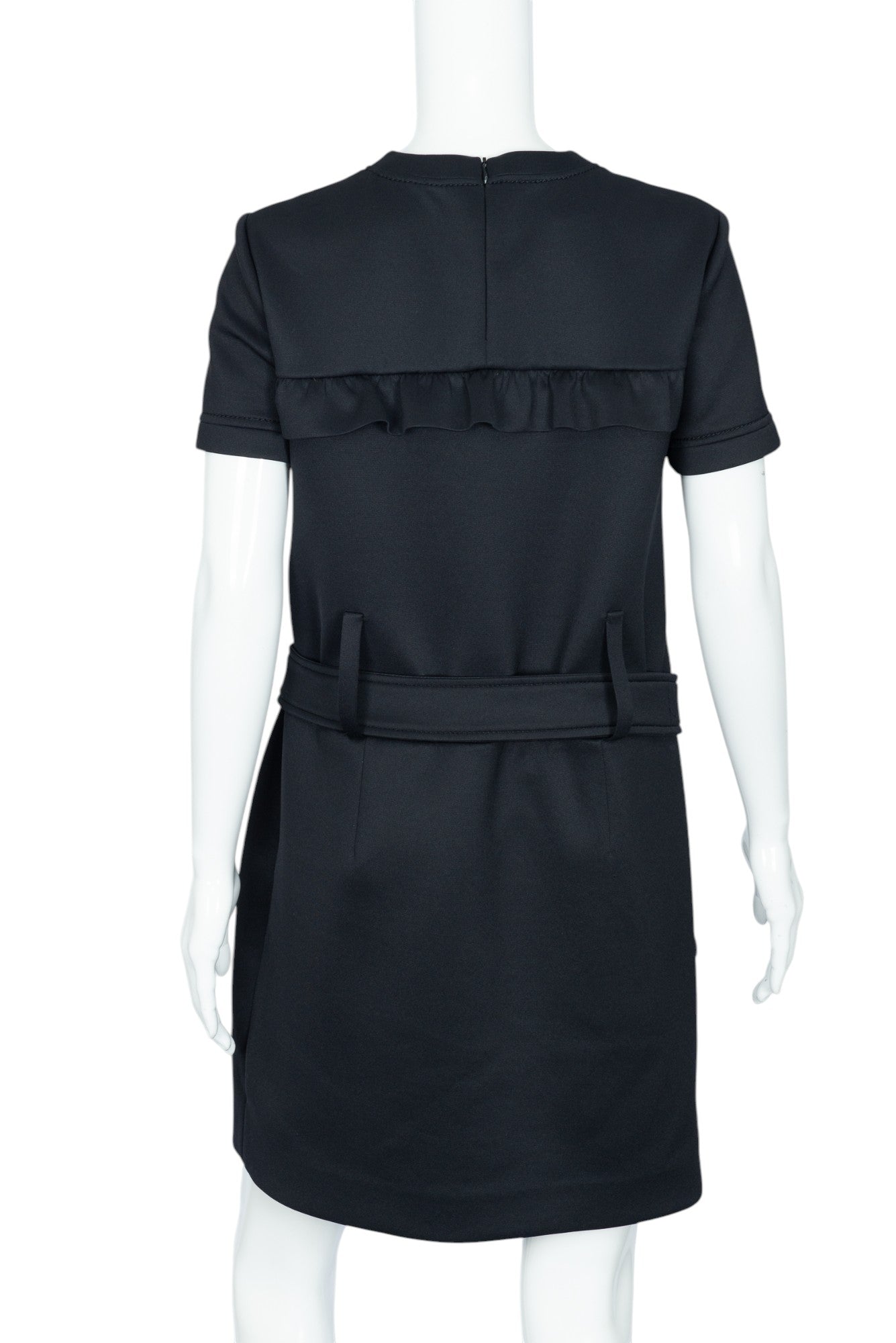 PRADA Black Belted Mini Dress Size 42 US 6