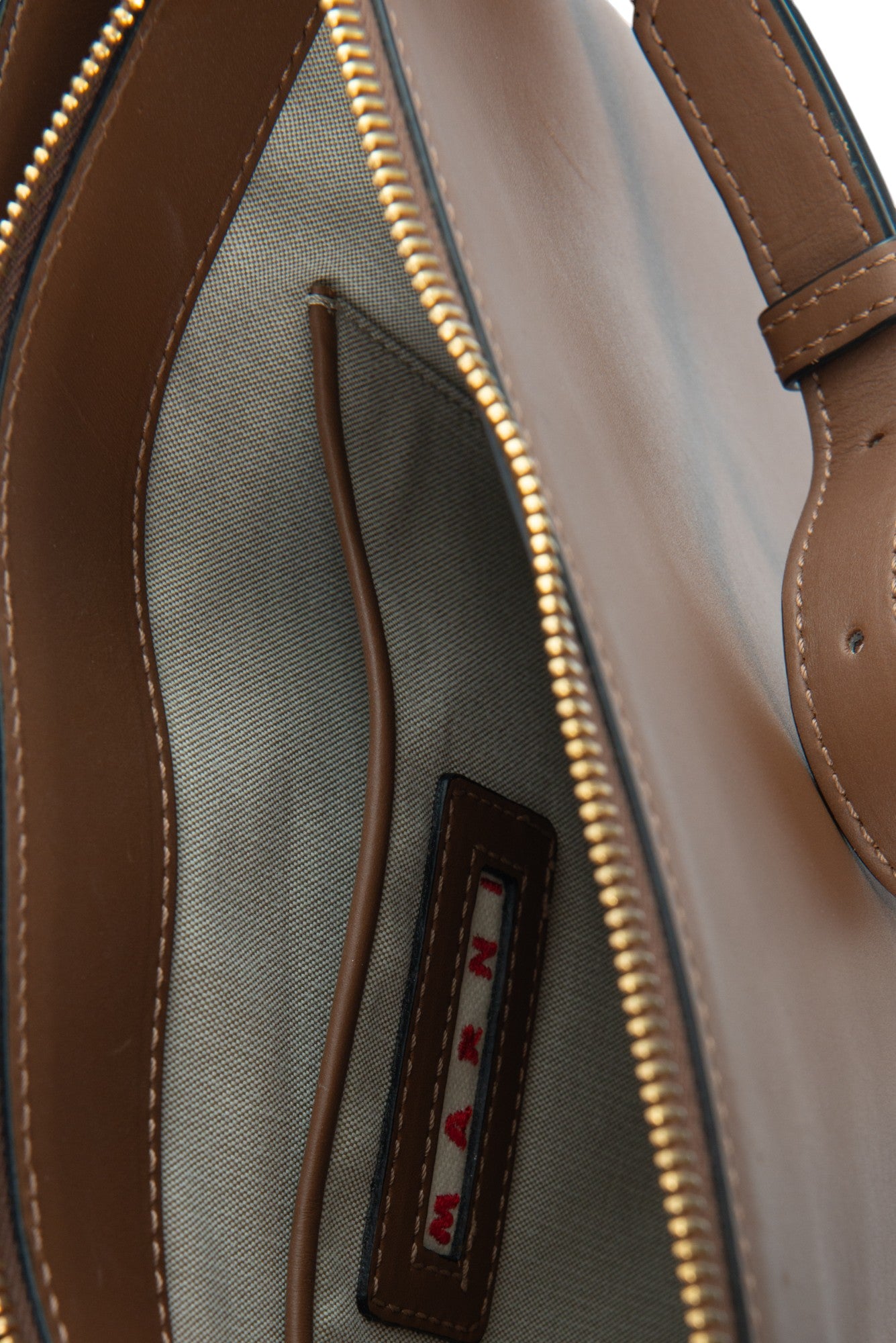 MARNI Brown Leather Crossbody Bag