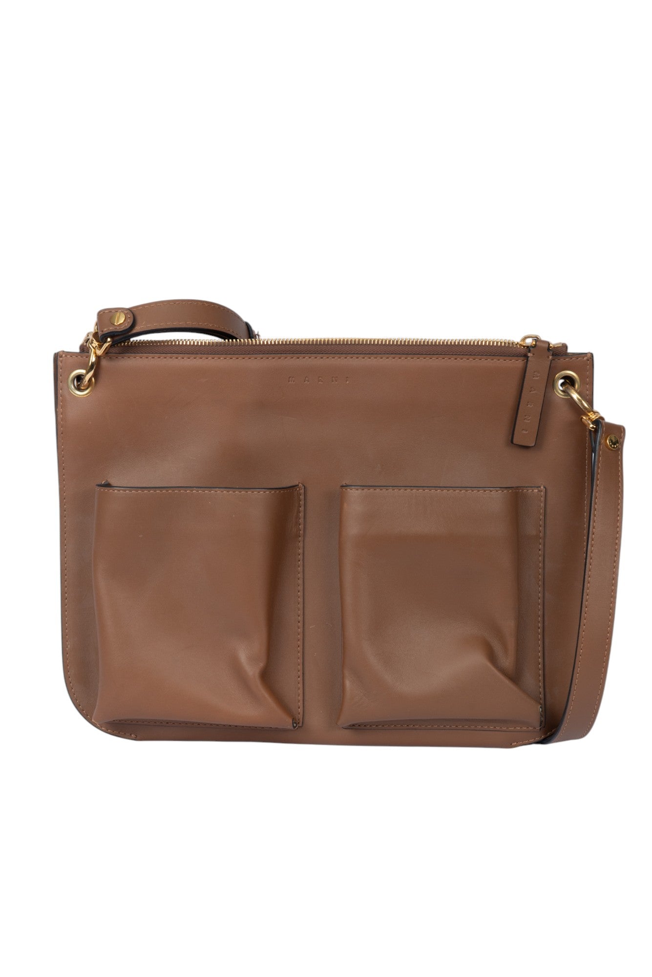 MARNI Brown Leather Crossbody Bag