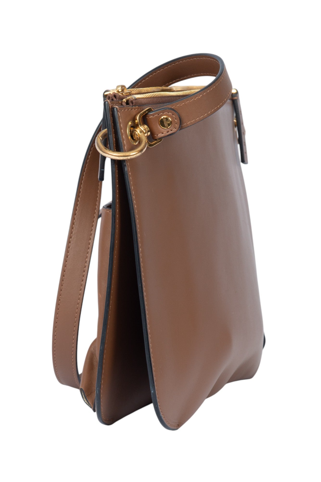 MARNI Brown Leather Crossbody Bag