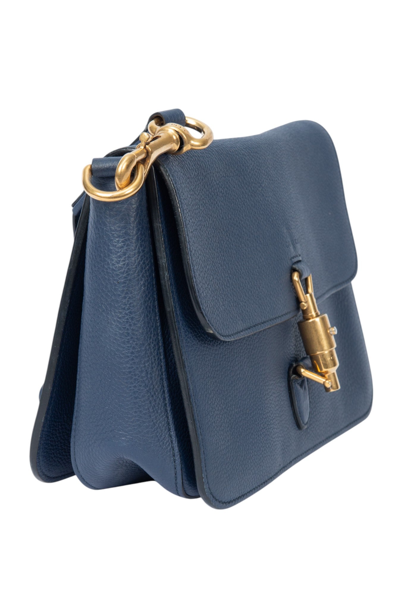 GUCCI Blue Leather Soft Jackie Crossbody Bag