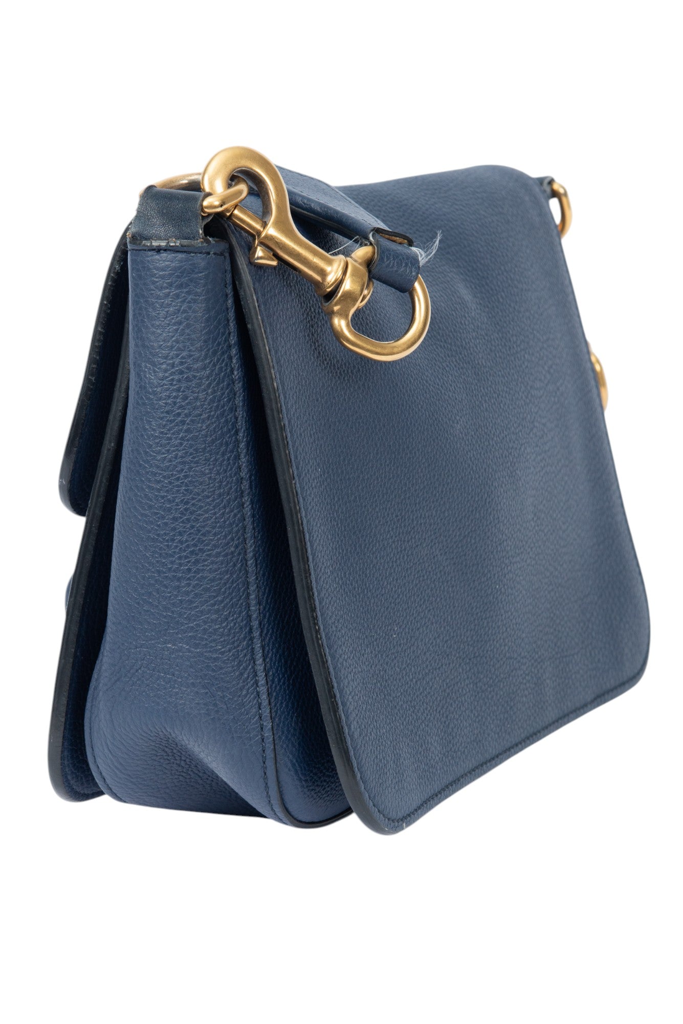 GUCCI Blue Leather Soft Jackie Crossbody Bag