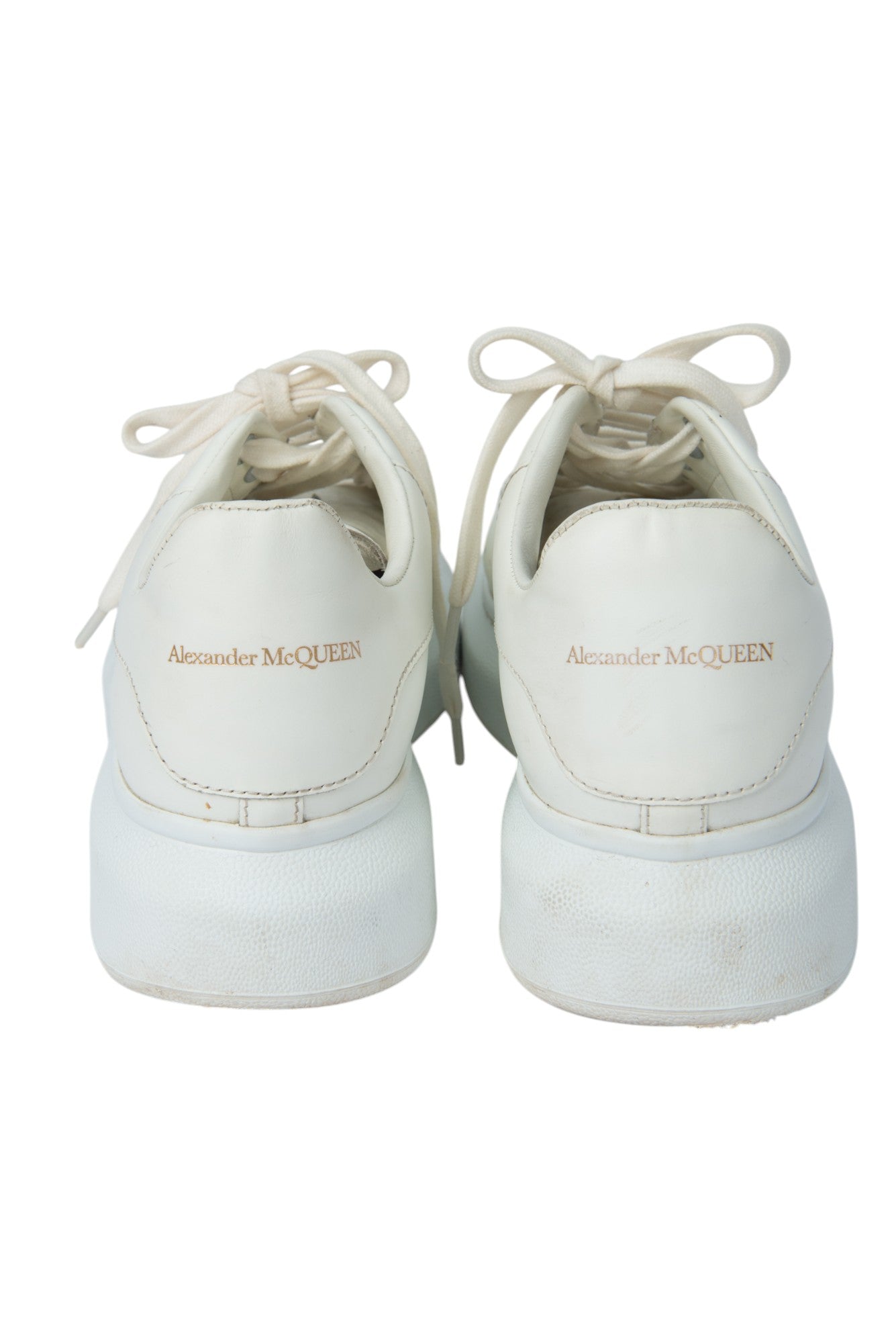 ALEXANDER MCQUEEN White Leather Oversized Platform Sneaker Size 38.5