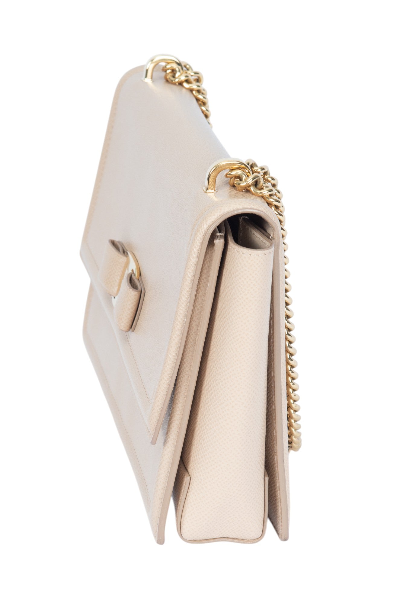SALVATORE FERRAGAMO Beige Leather Vara Bow Shoulder Crossbody Bag
