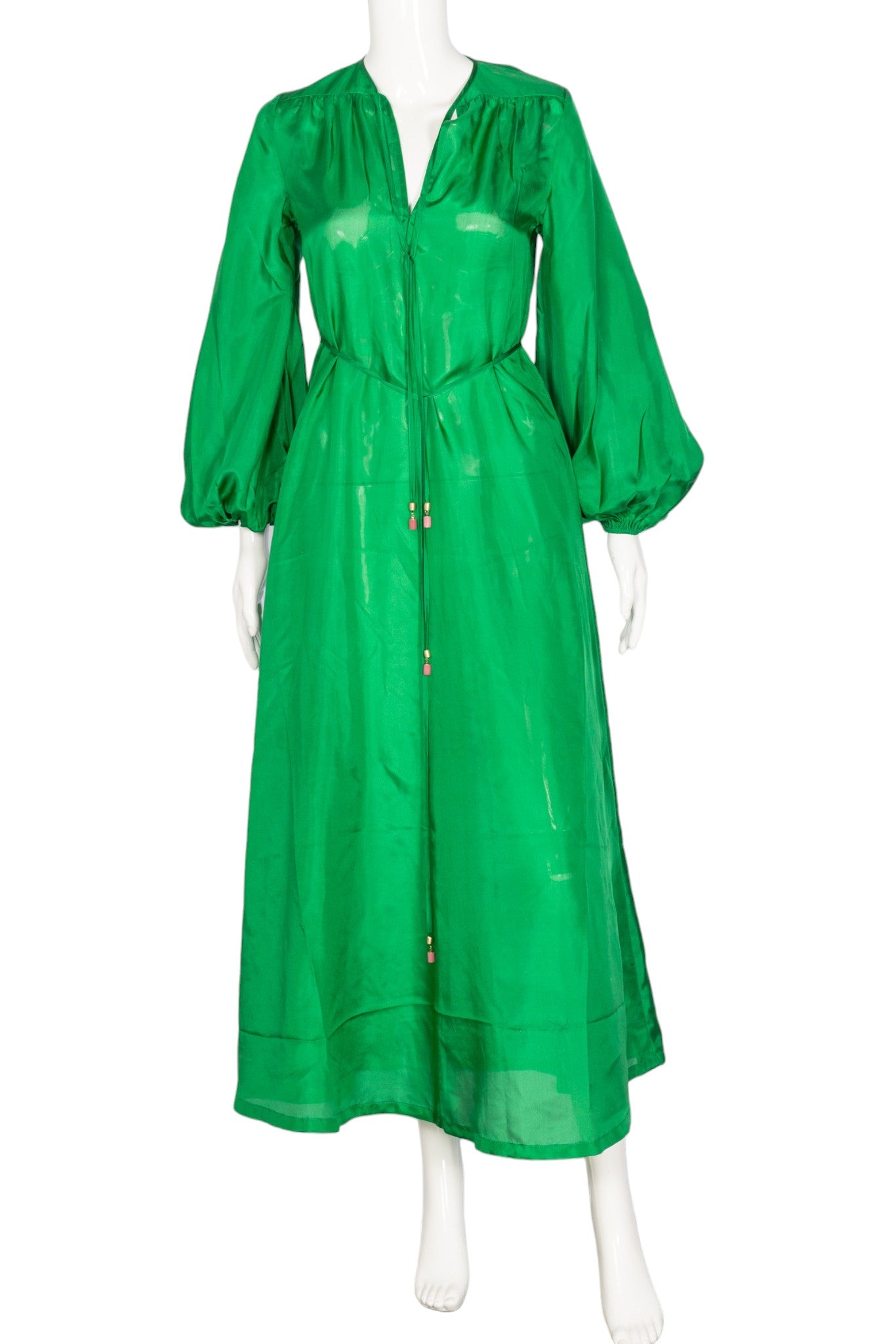 ZIMMERMANN Green Silk Maxi Dress Size XS