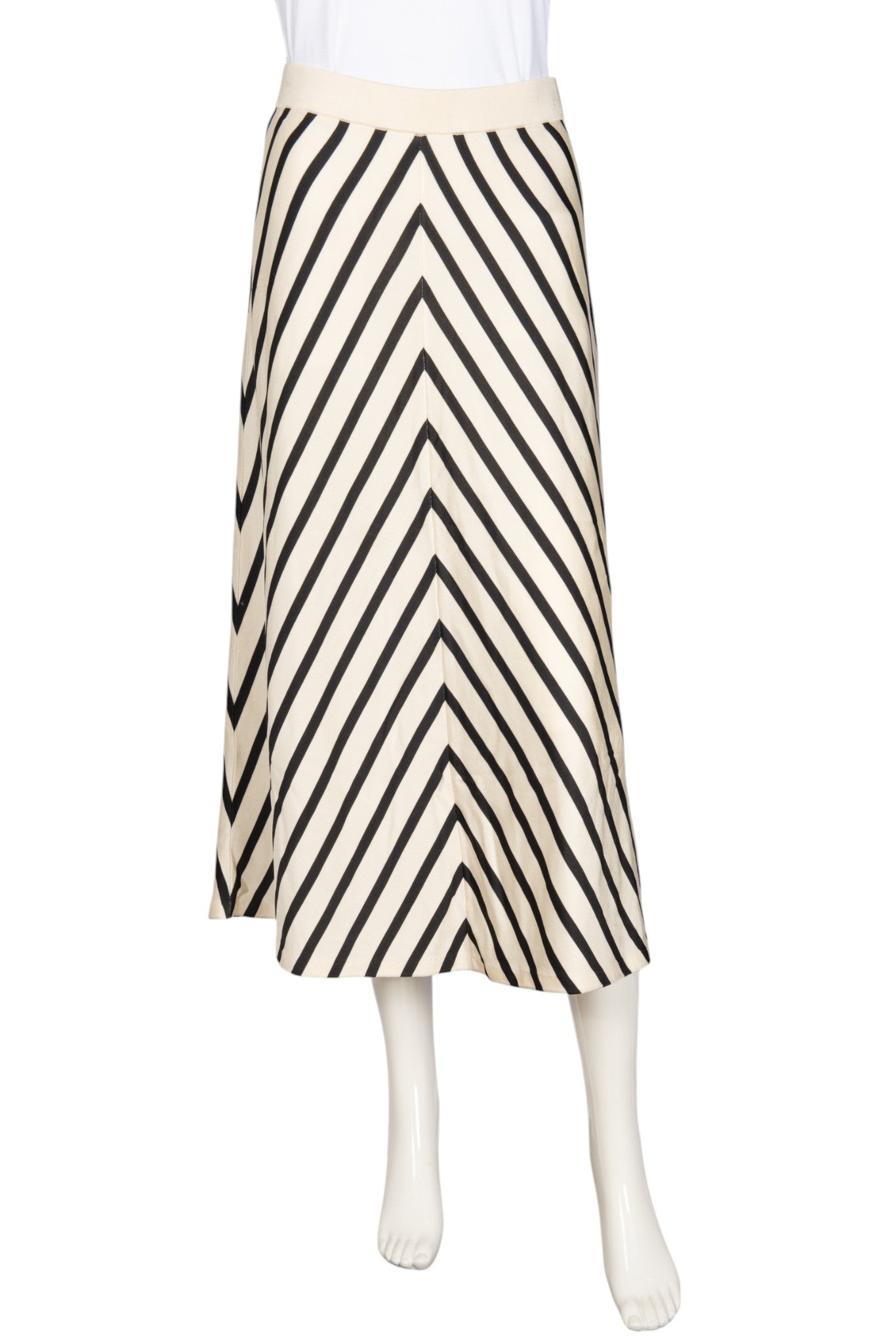 ZIMMERMANN Black Striped Midi Skirt Size M