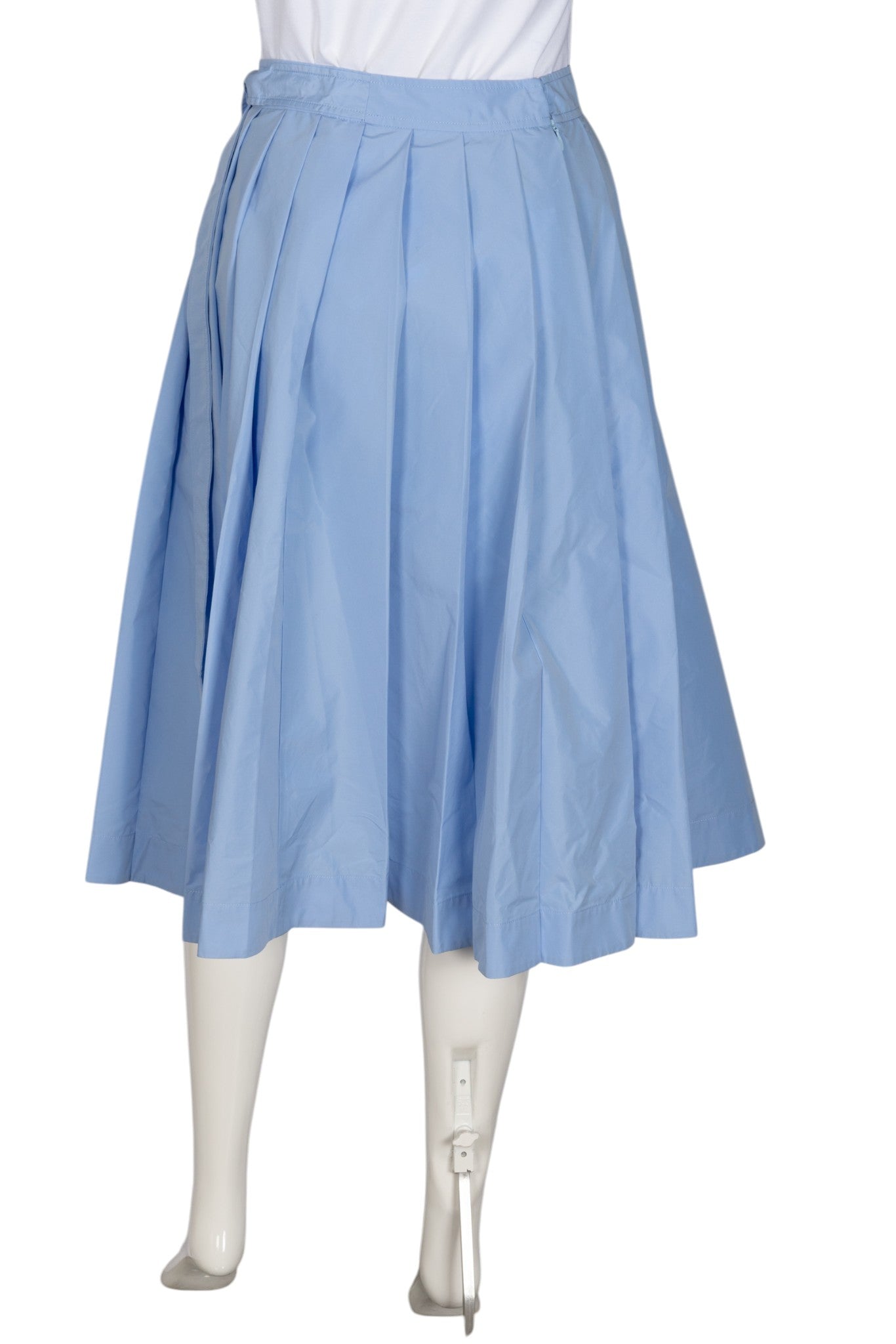 3.1 PHILLIP LIM Light Blue Pleated Cotton Midi Skirt Size XS