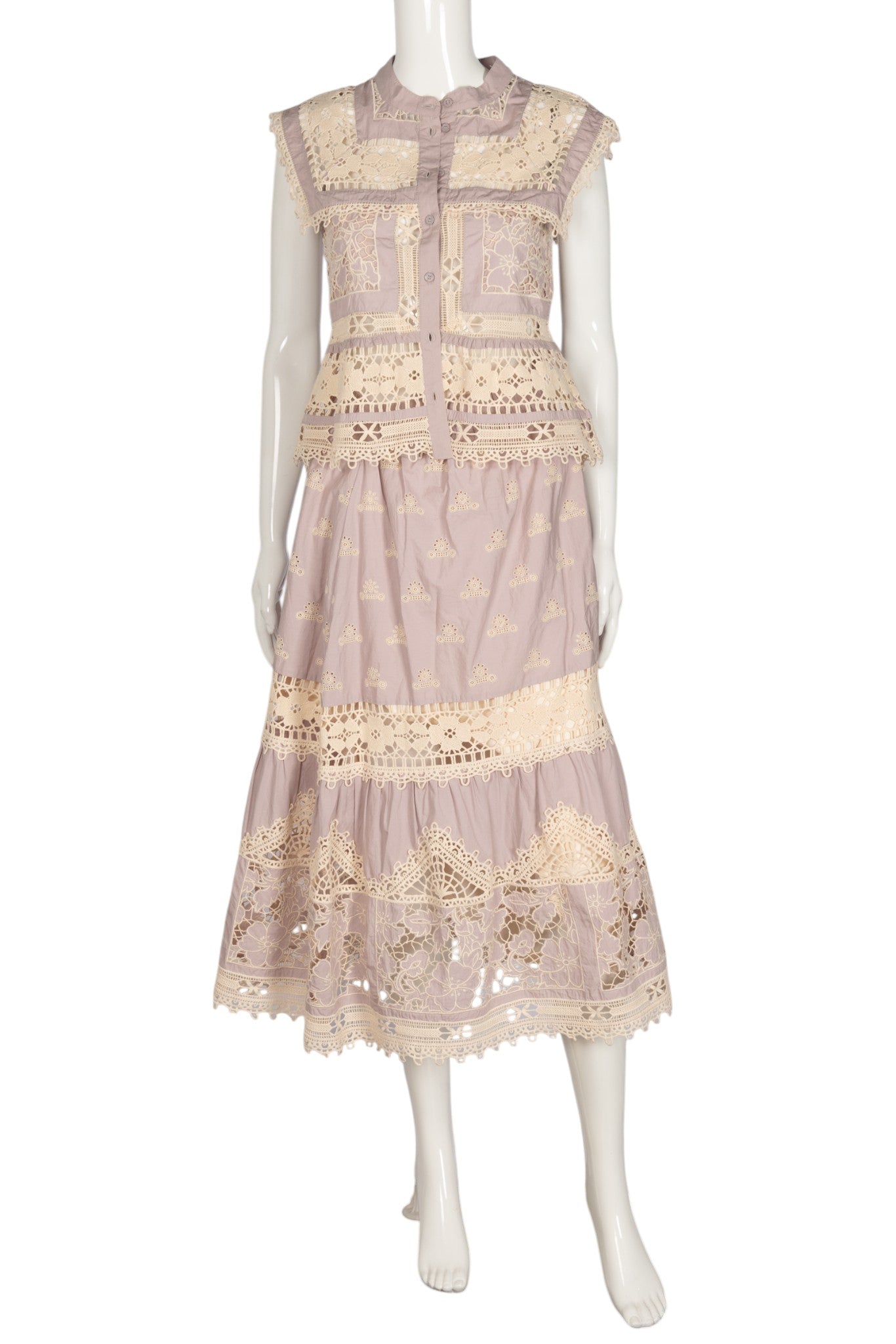 SEA NEW YORK Lilac Embroidered Joah Top and Skirt Set Size XS