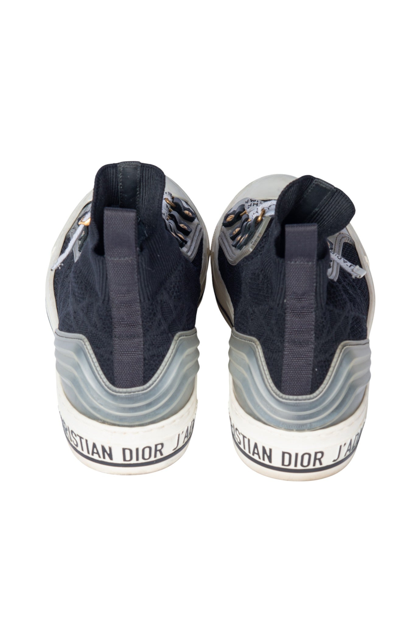 CHRISTIAN DIOR Black Knit Walk'n'Dior Sneakers Size 37