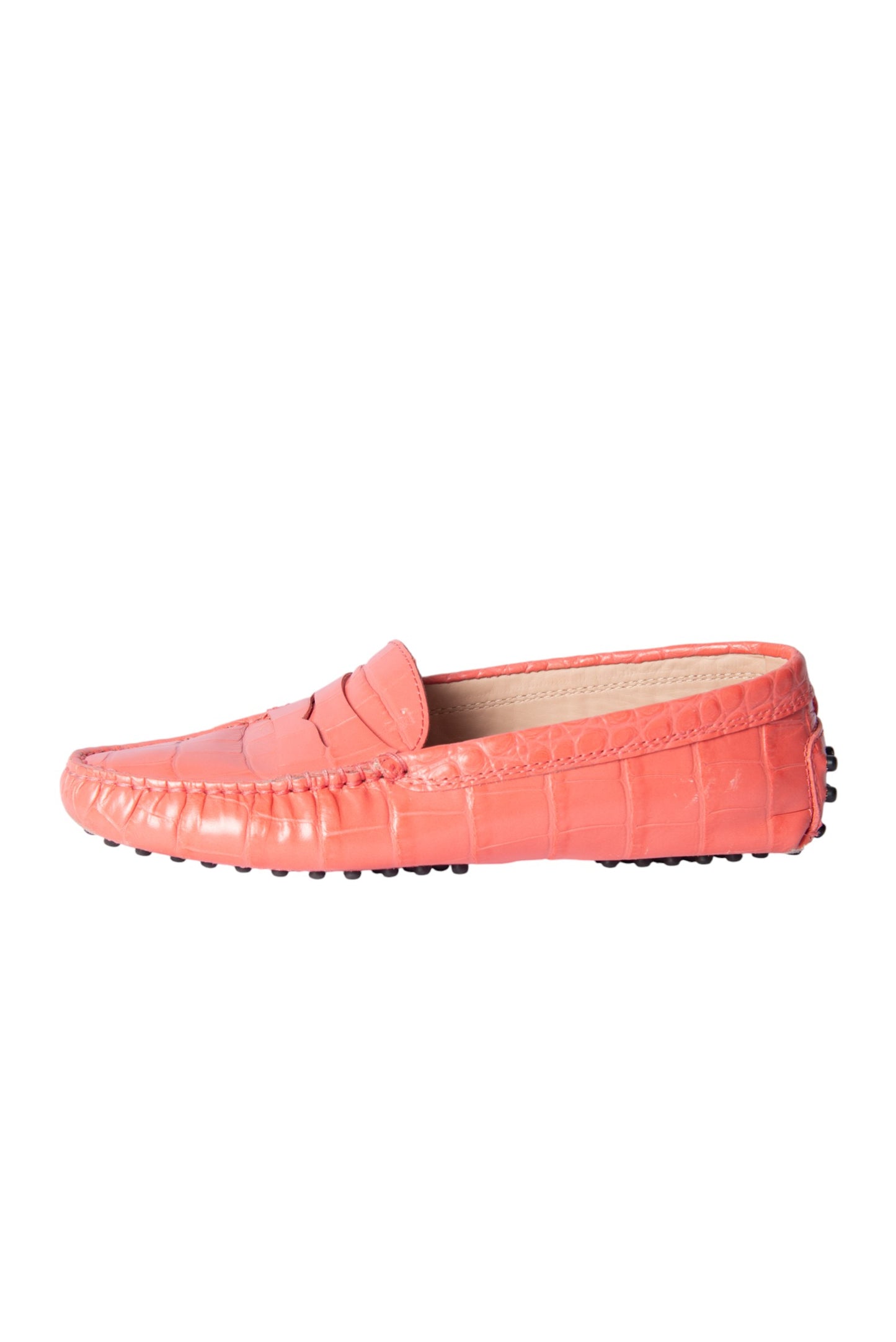TOD'S Pink Leather Loafers Size 35