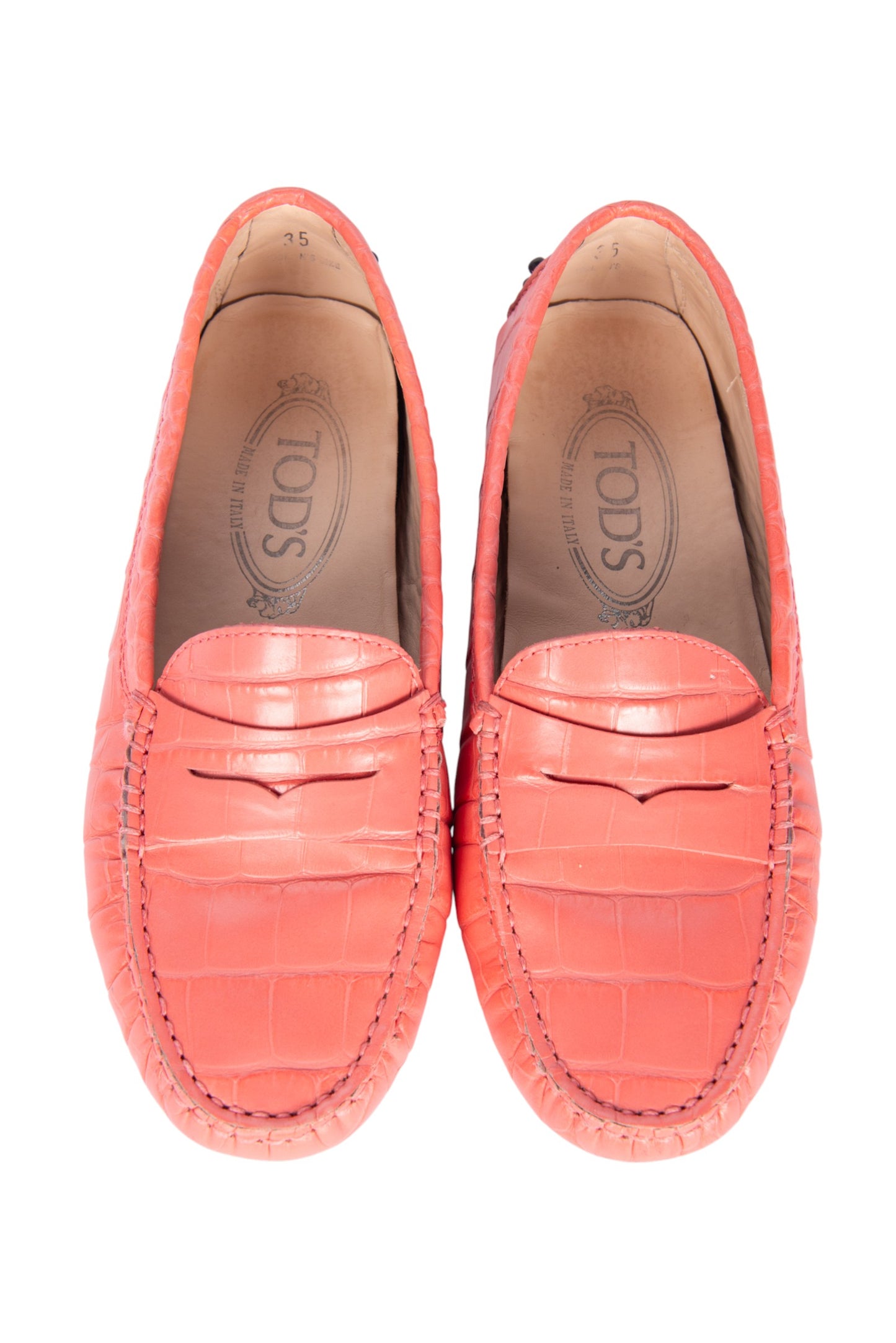 TOD'S Pink Leather Loafers Size 35