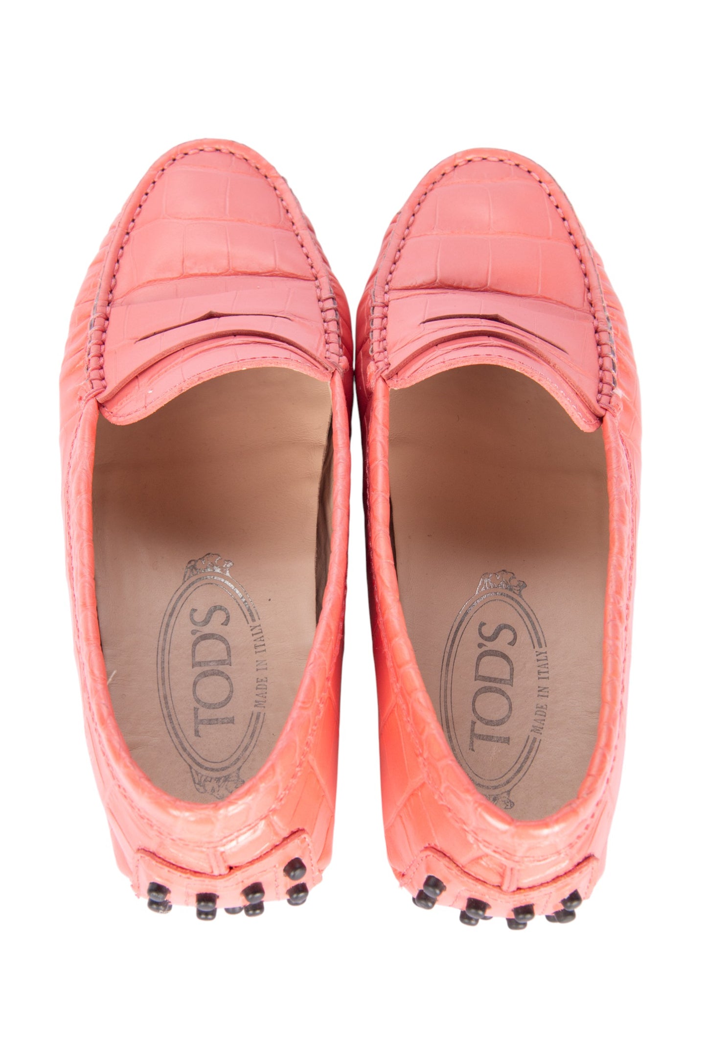TOD'S Pink Leather Loafers Size 35