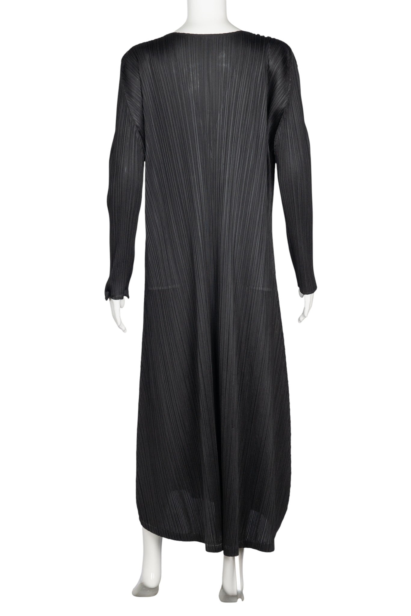 PLEATS PLEASE ISSEY MIYAKE Black Pleated Midi Dress Size XL
