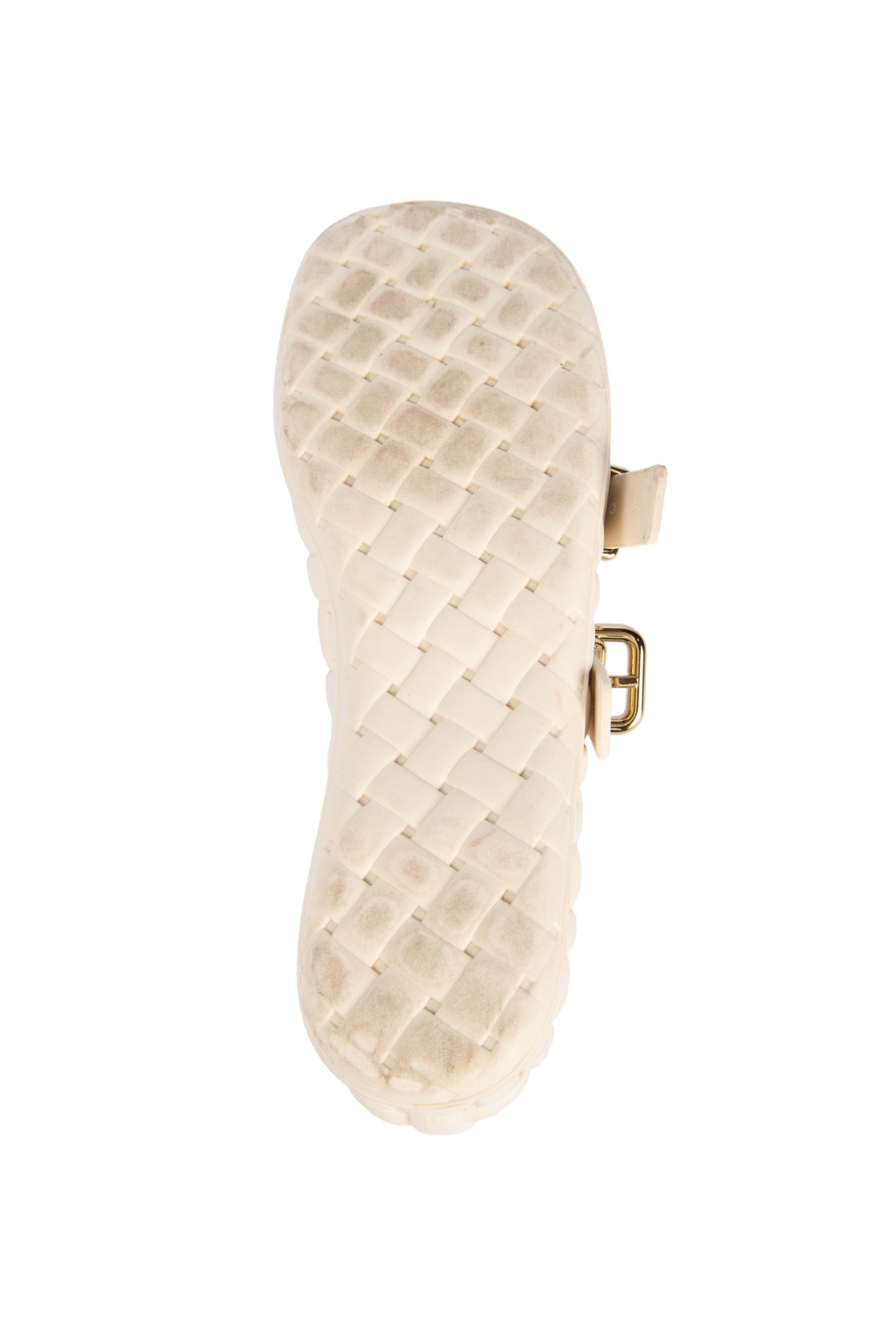 BOTTEGA VENETA Off White Rubber Mary Jane Flats Size 37