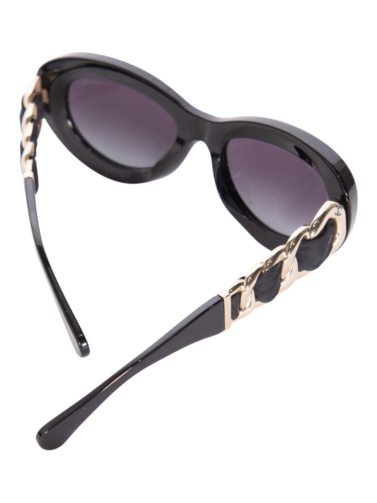 CHANEL Black Braided Sunglasses
