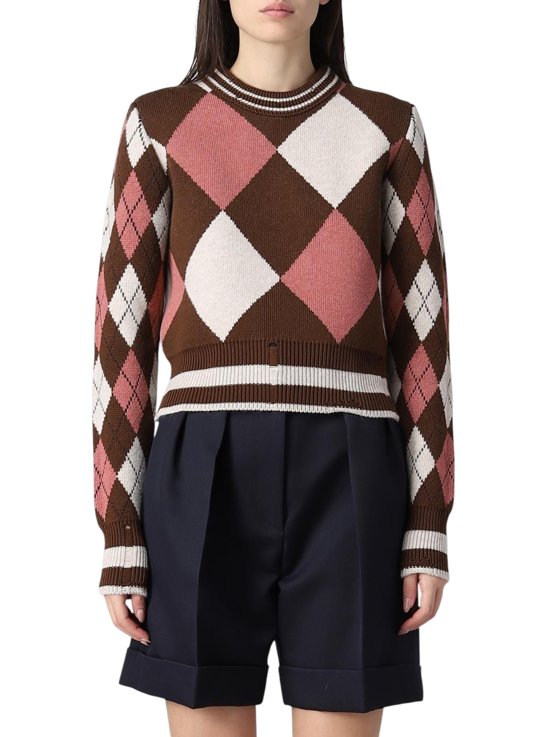 GOLDEN GOOSE Argyle Print Sweater Size XS
