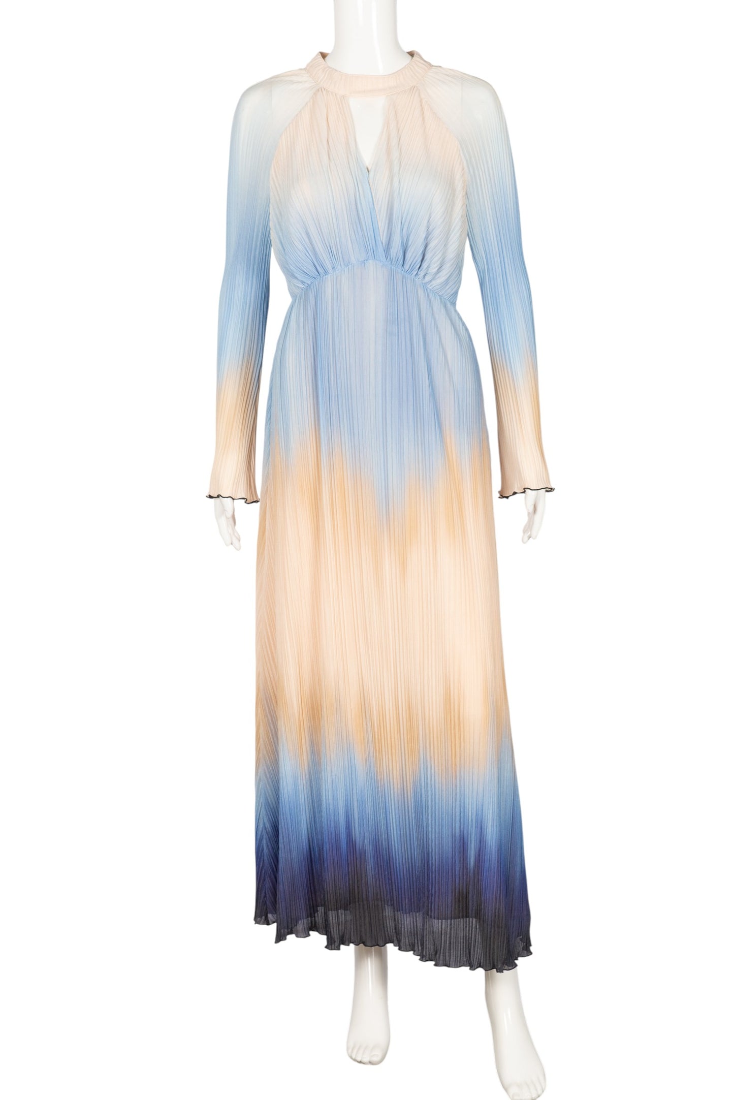 SIMKHAI Blue Ombré Calina Plissé Dress Size XS