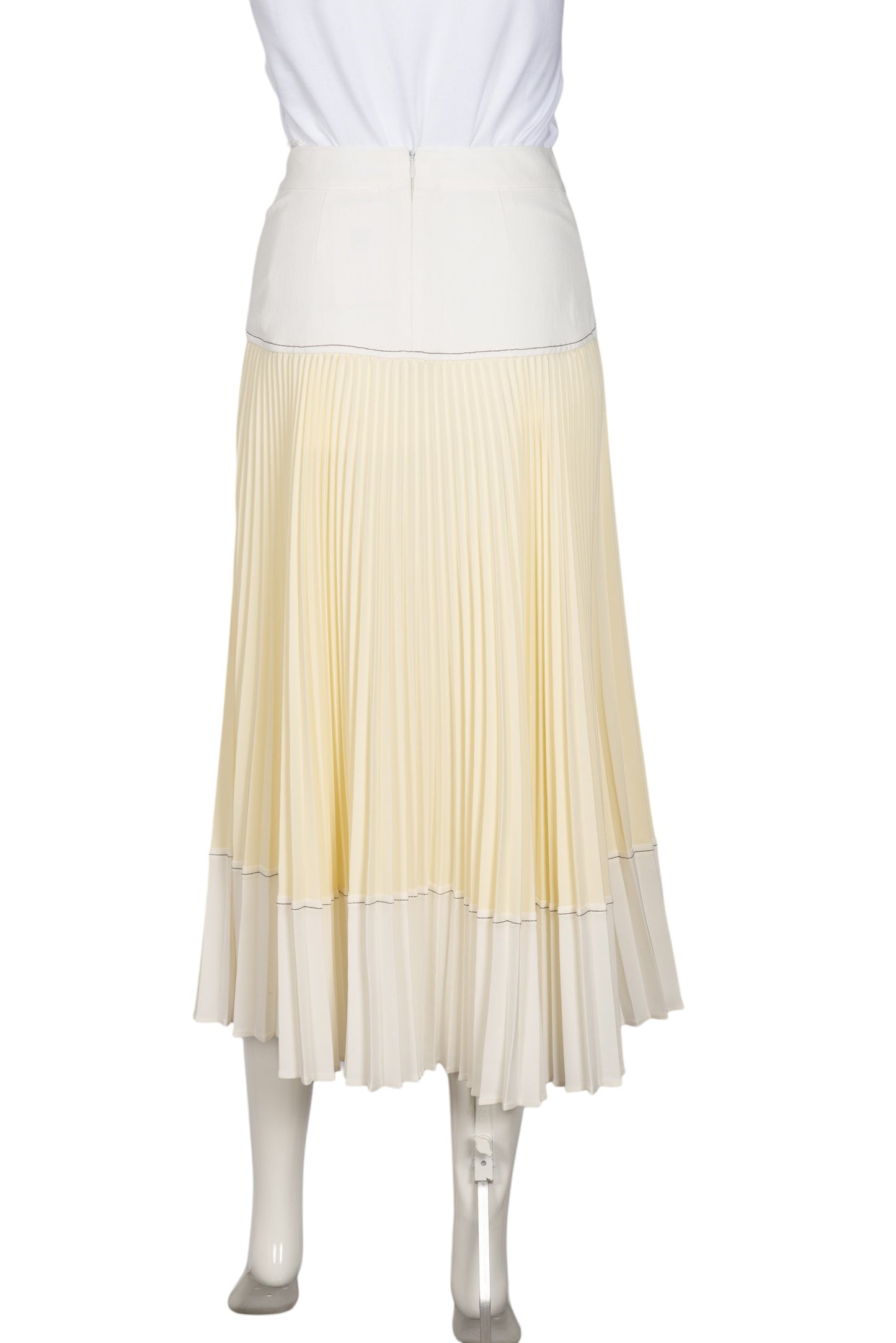 PROENZA SCHOULER Yellow Pleated Midi Skirt Size XS
