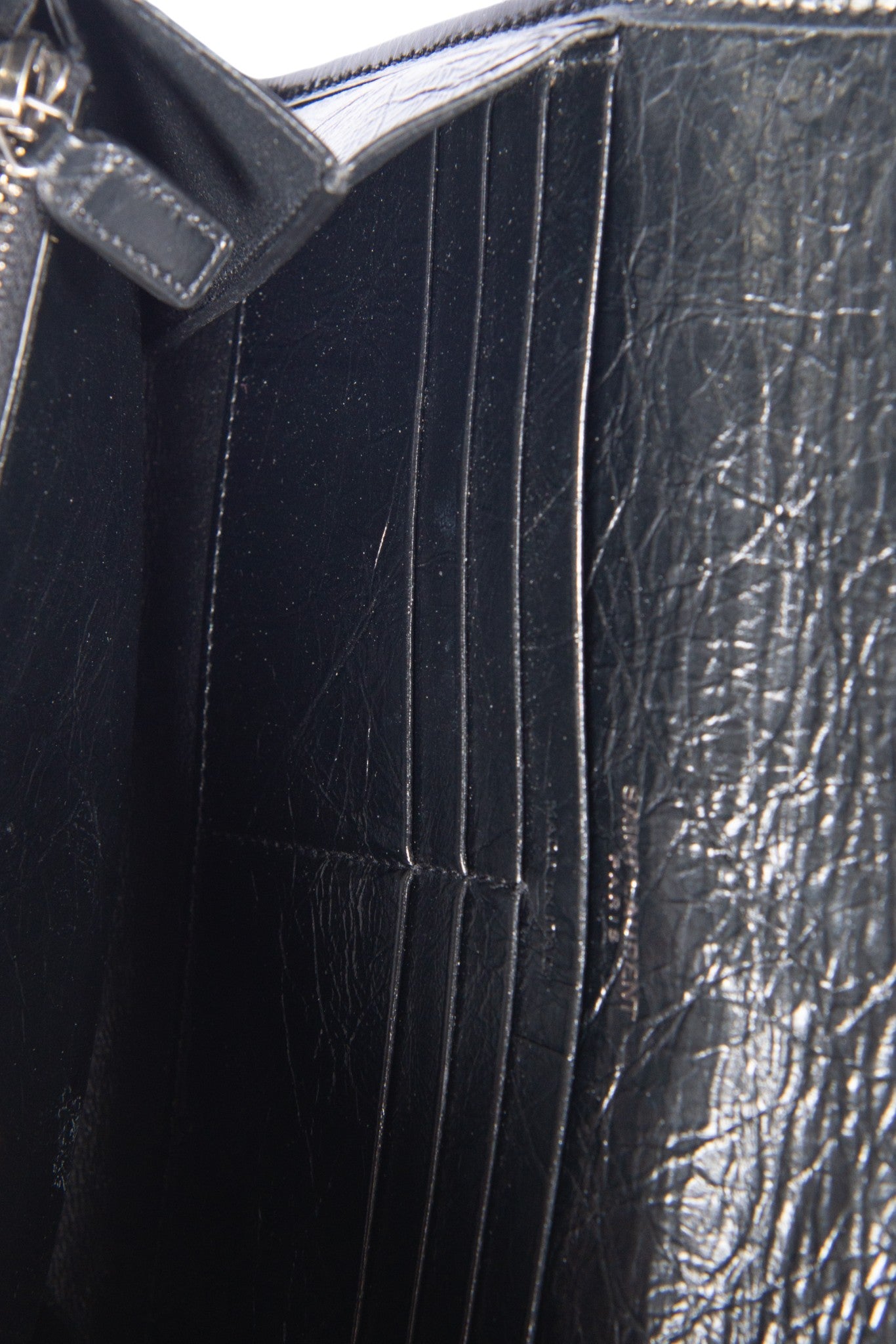 SAINT LAURENT Black Leather Clutch Wallet