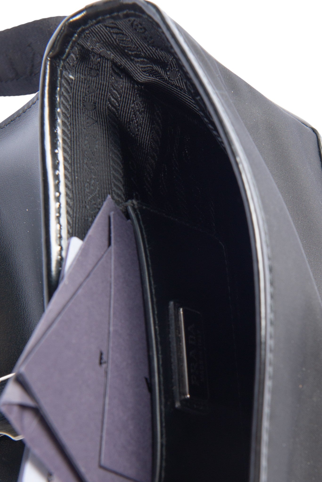 PRADA Black Nylon and Leather Shoulder Bag