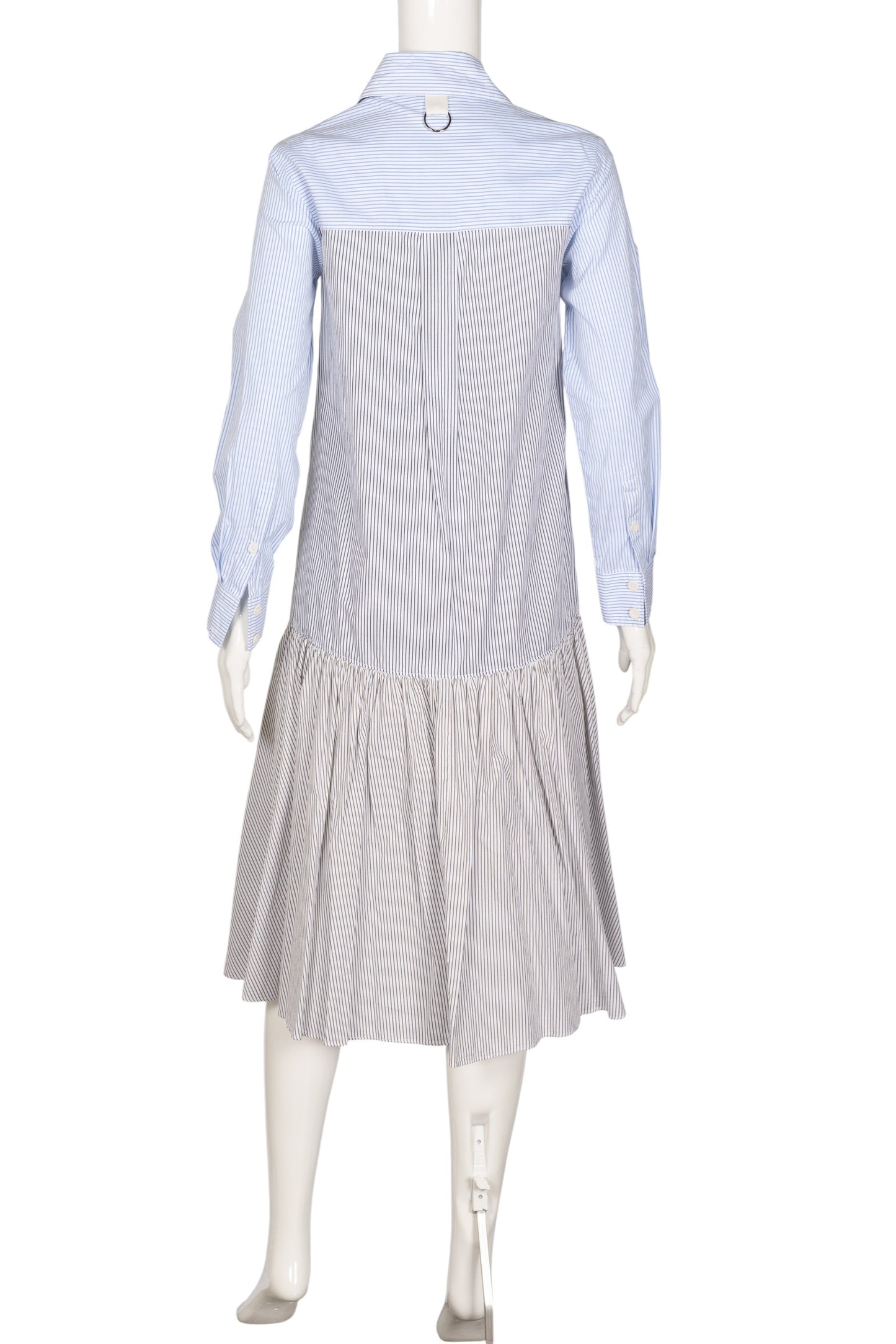TIBI Blue Gray Cotton Striped Midi Shirt Dress Size XS