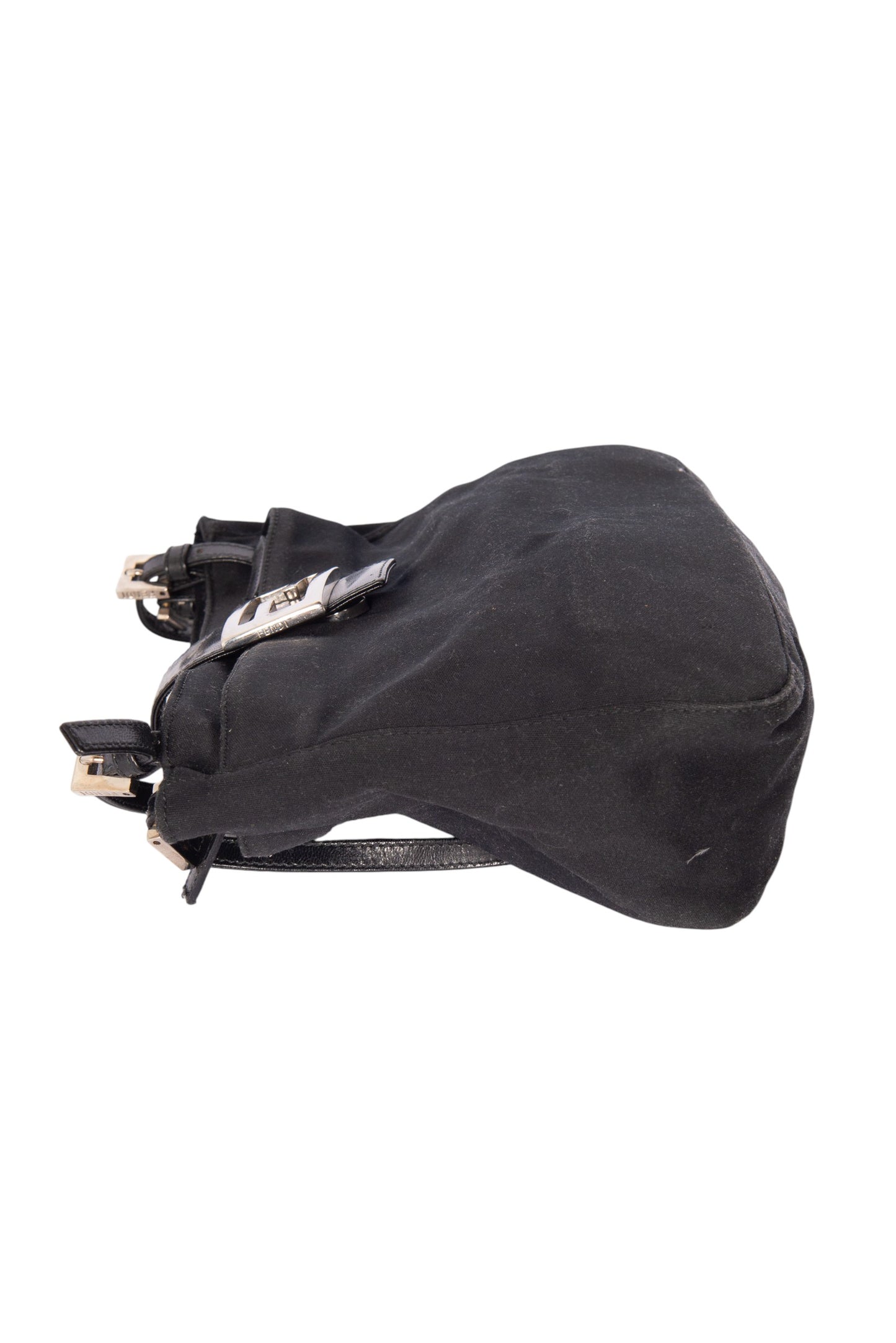 FENDI Black Nylon Mamma Baguette Shoulder Bag