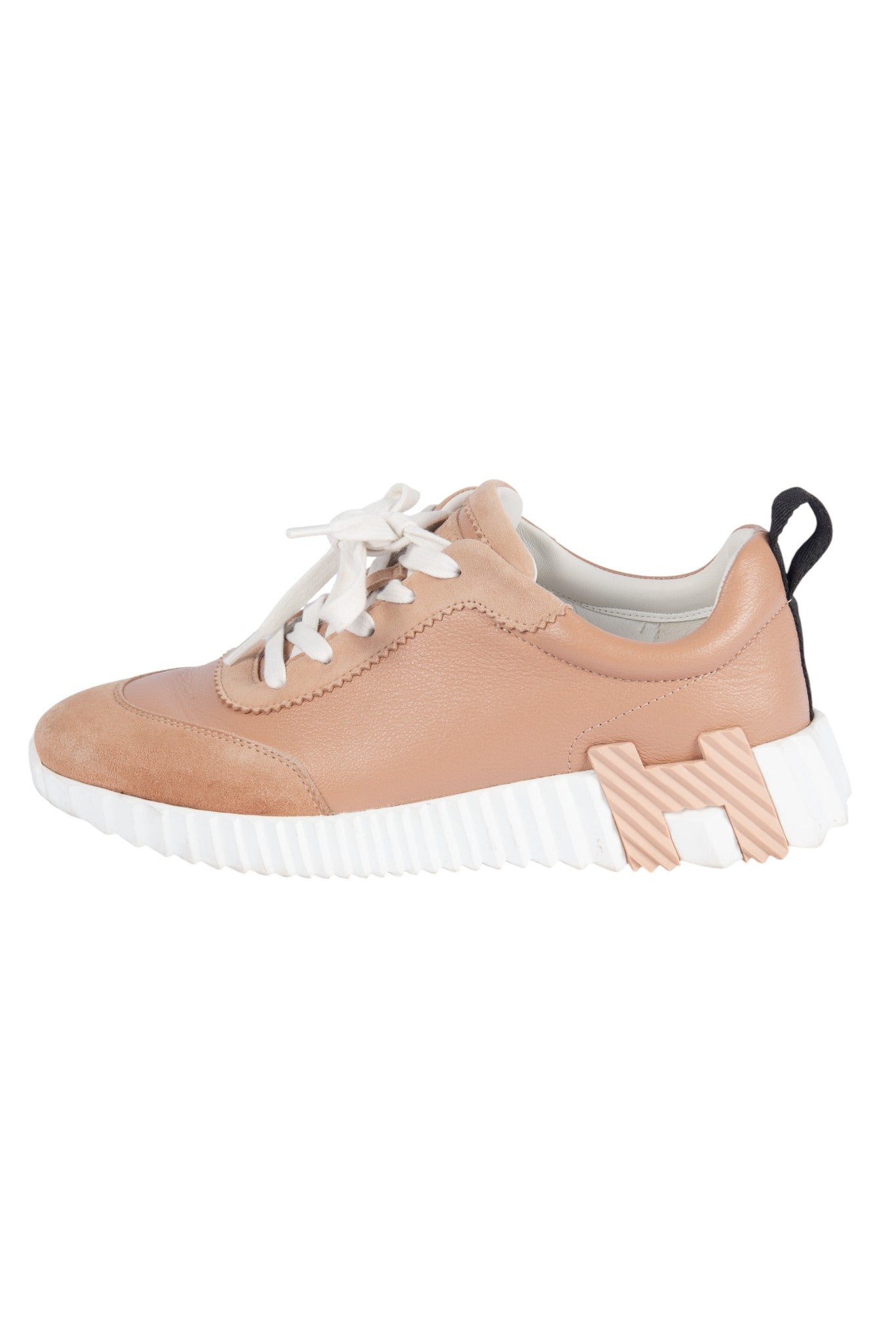 HERMÈS Pink Leather Bouncing Sneakers Size 37