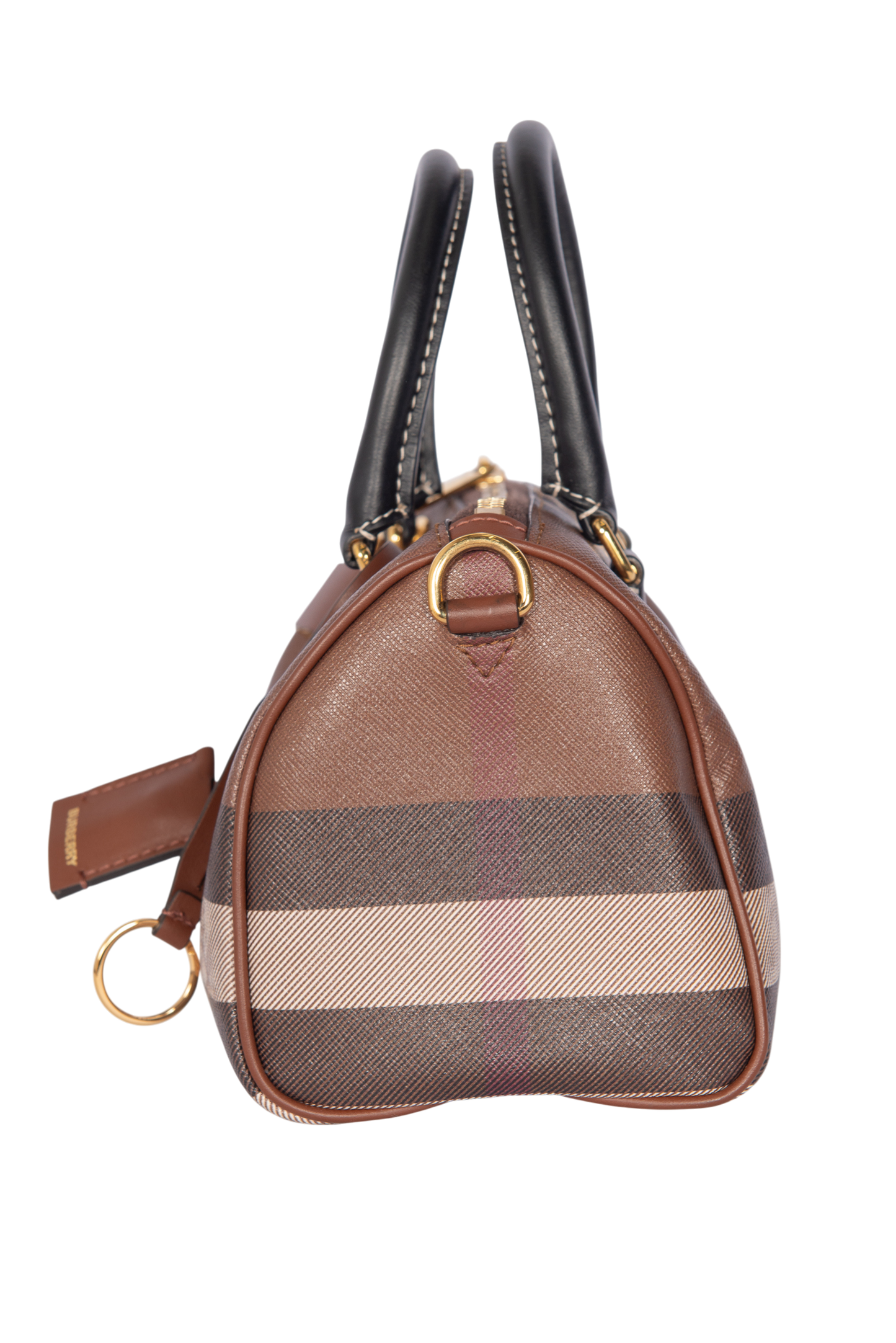 BURBERRY Brown Mini Check Bowling Bag
