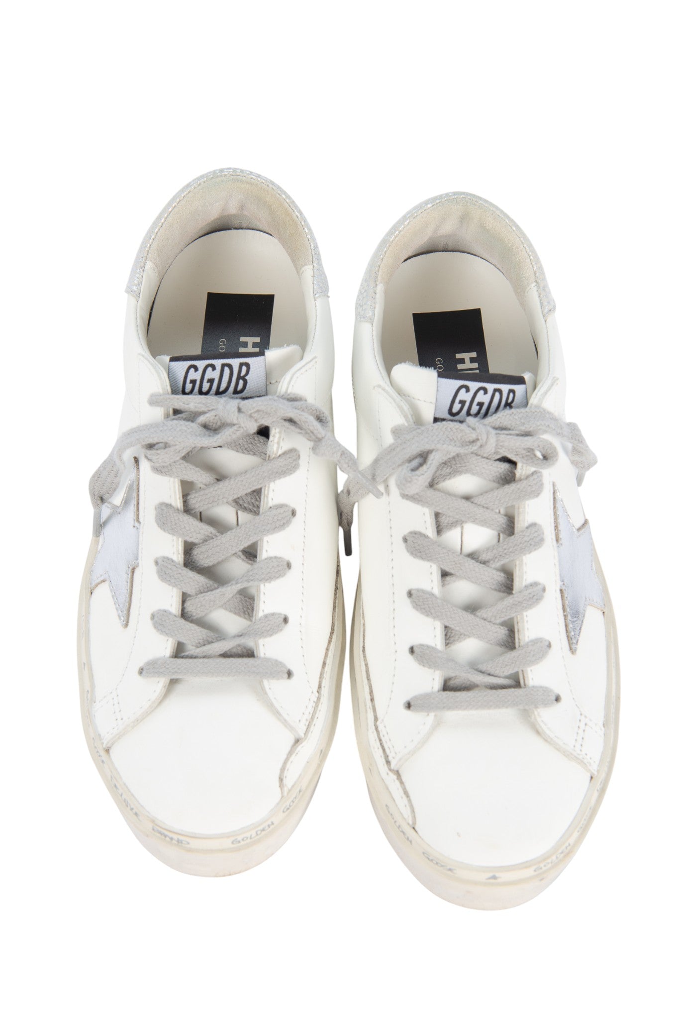 GOLDEN GOOSE Hi Star White Leather Platform Sneakers Size 37