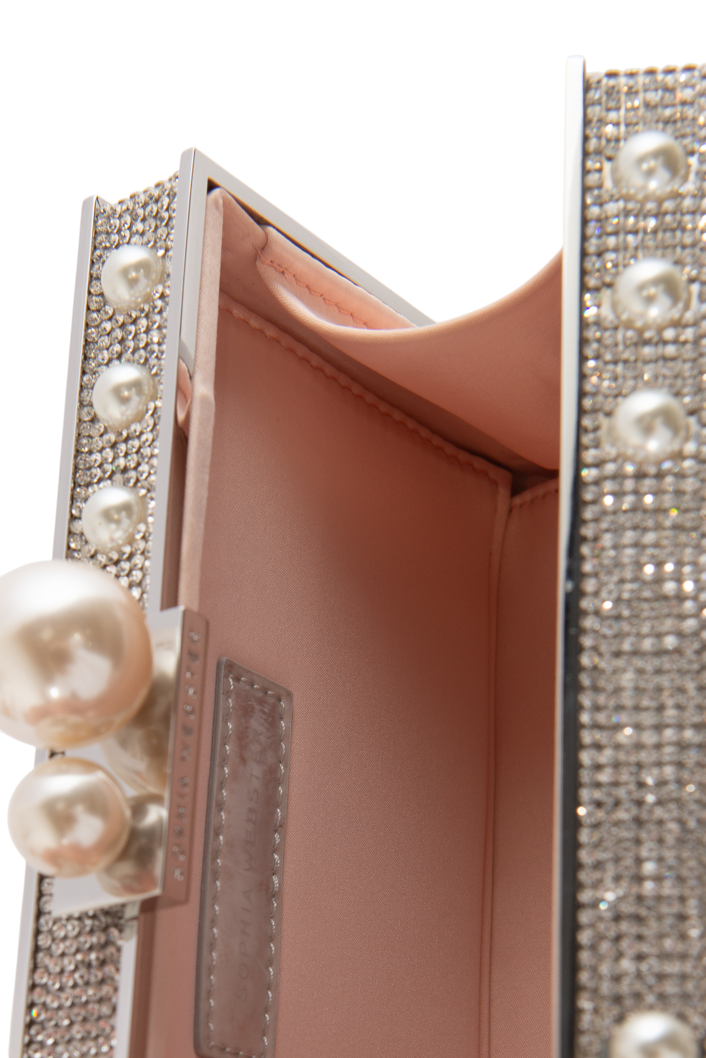 SOPHIA WEBSTER Clear Acrylic Clara Crystal Embellished Box Clutch Bag