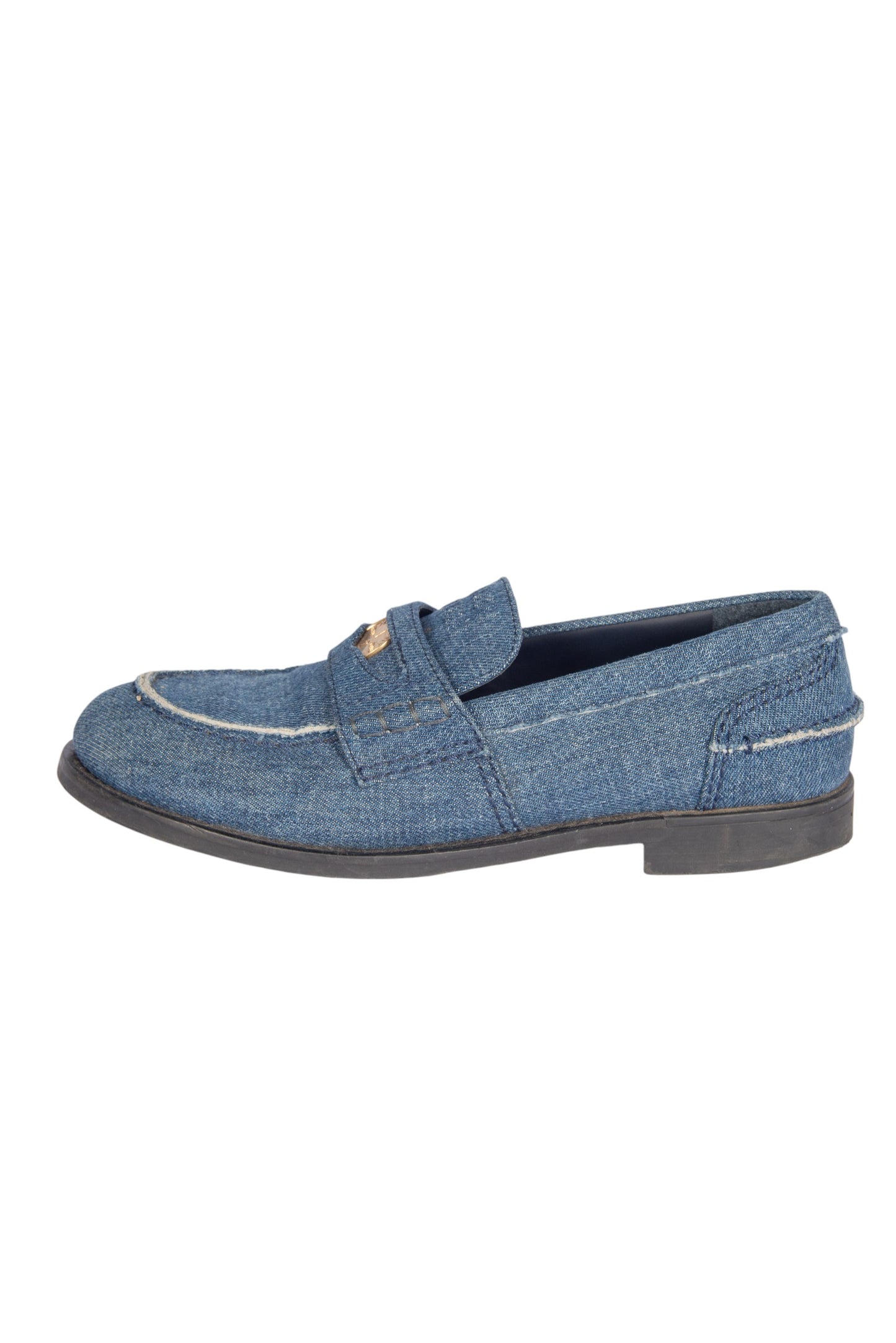 Miu Miu Blue Denim Penny Loafers Size 36