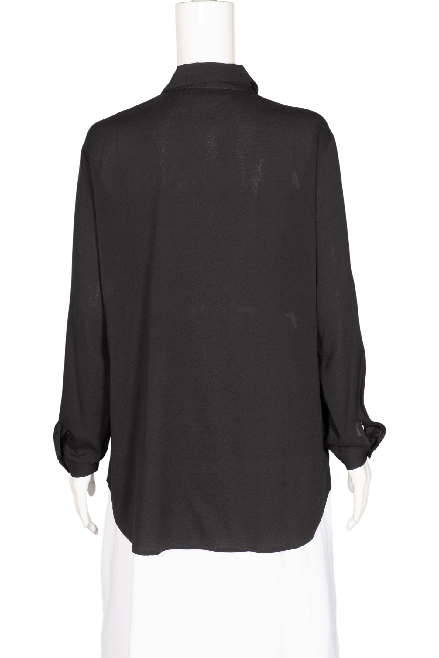 FABIANA FILIPPI Black Silk Lace Embellished Button-Up Blouse Size L
