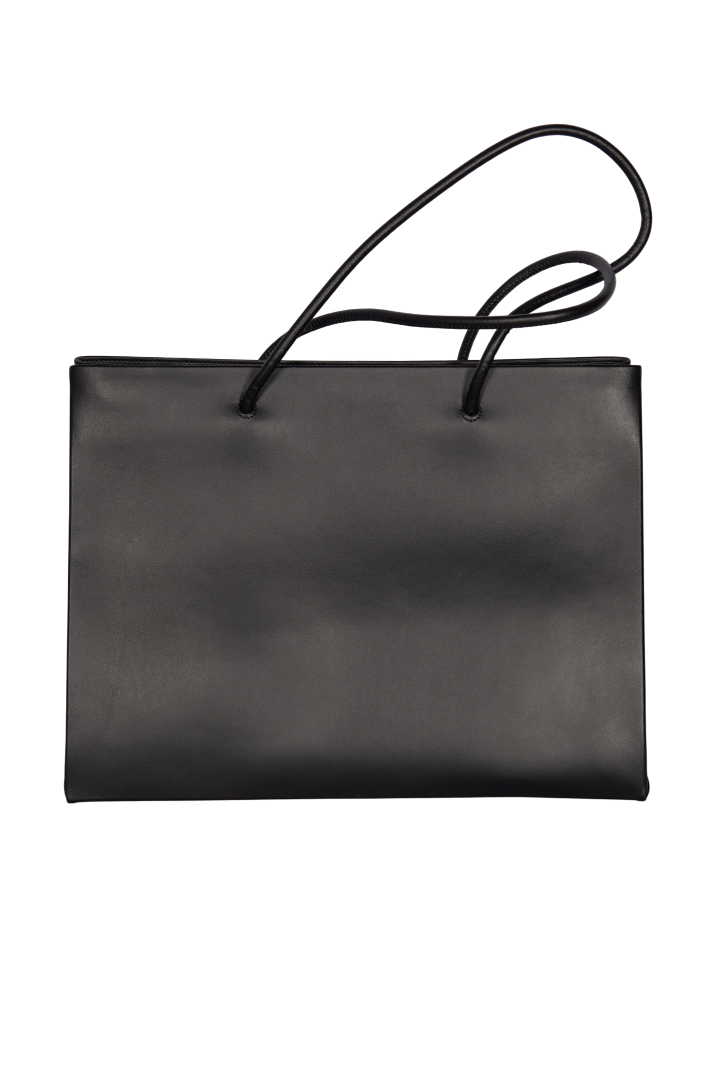 MOSCHINO Black Leather Logo Tote Bag Medium