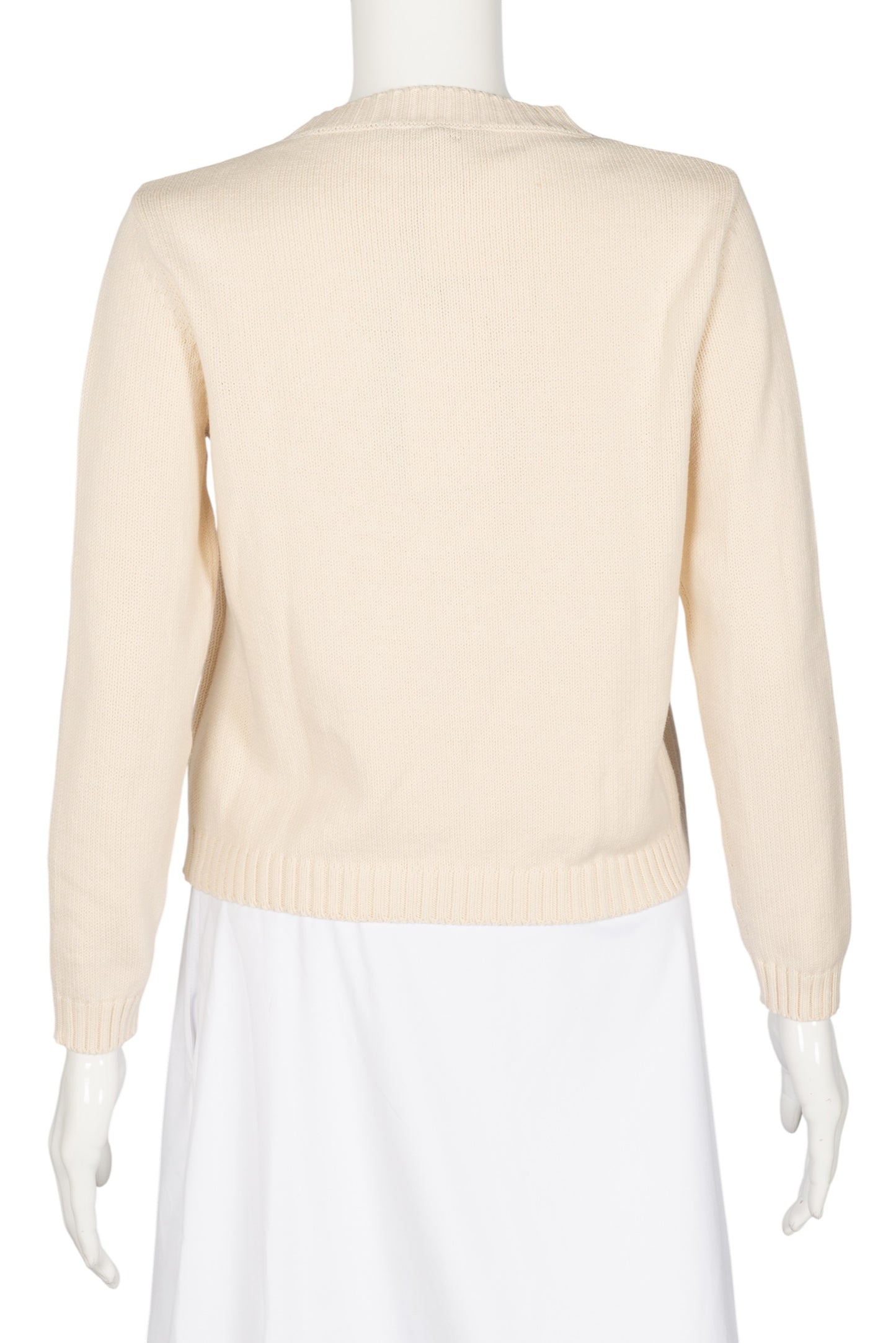 WEEKEND MAX MARA Ivory Cotton Knit Sweater Size XS