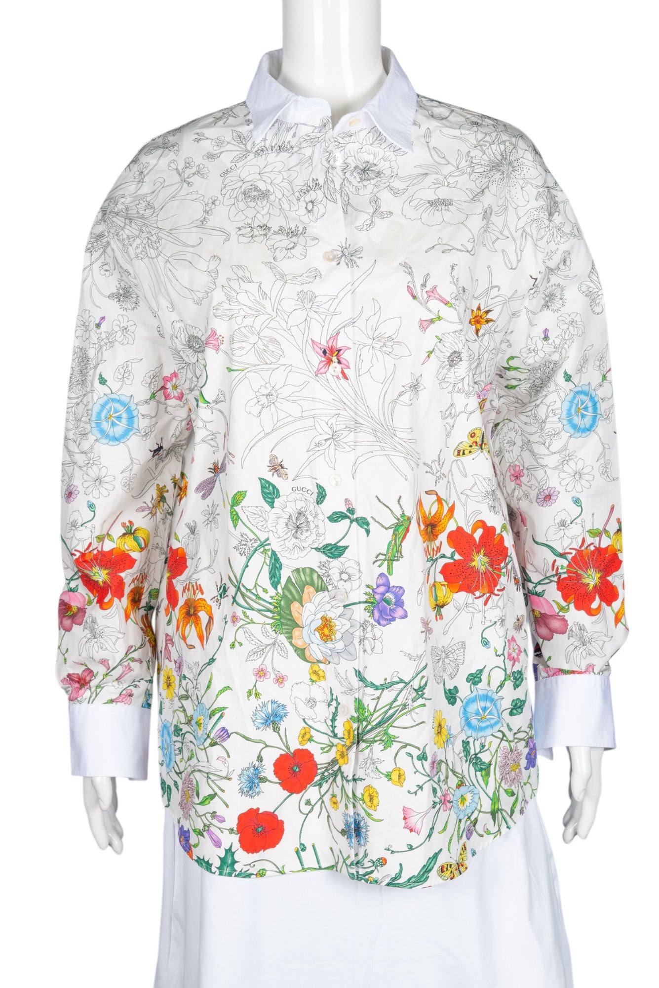 GUCCI Floral Printed Blouse Shirt Size S