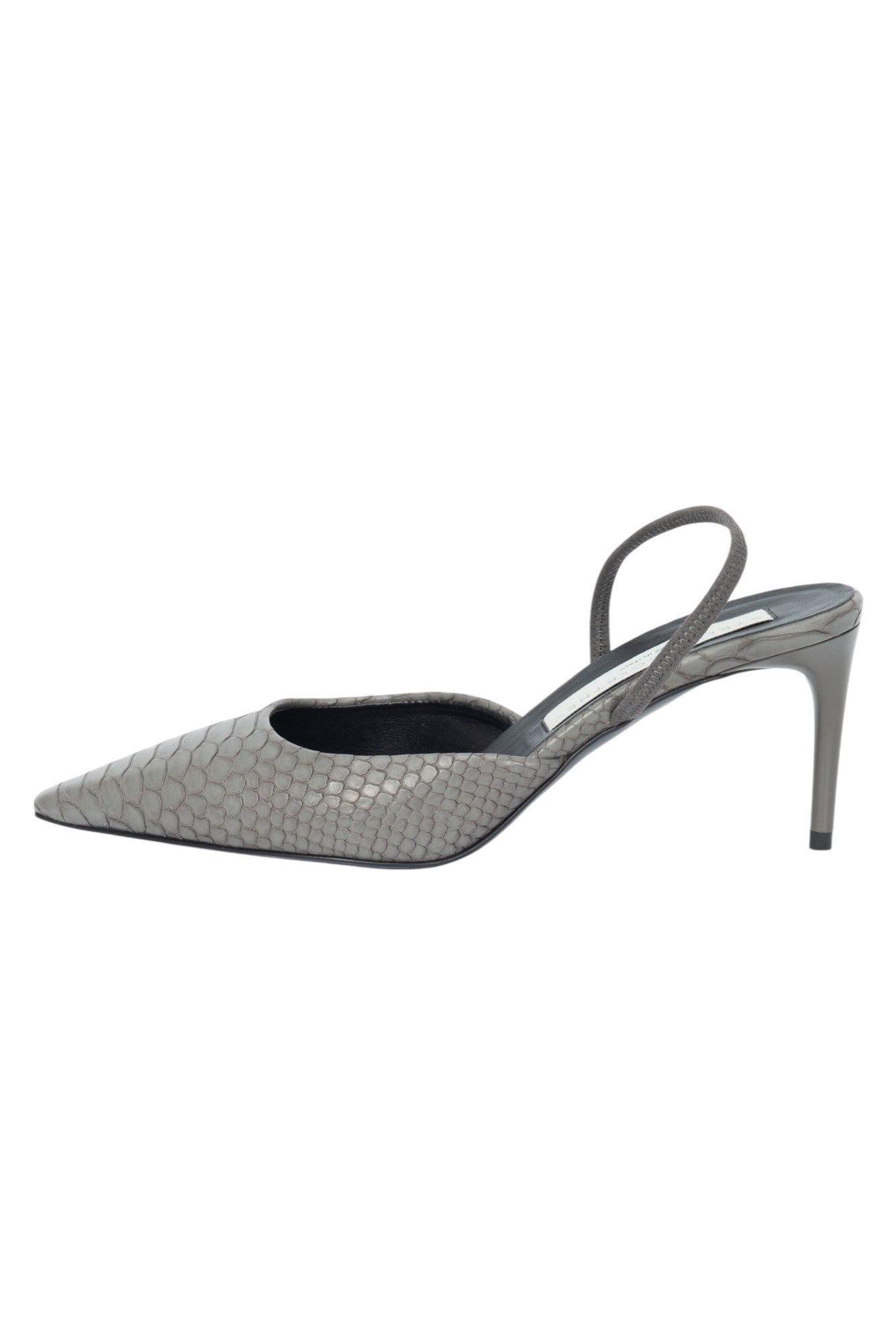 STELLA MCCARTNEY Gray Leather Python Embossed Heels Size 36 US 6