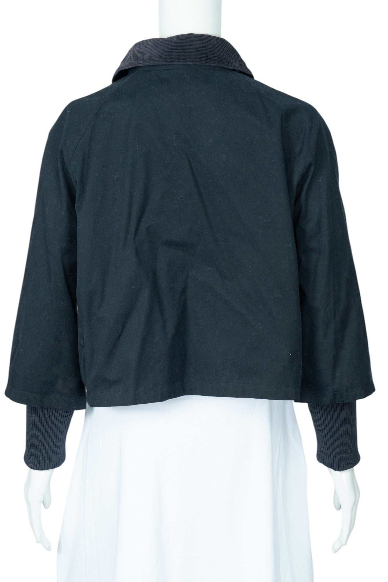 RED VALENTINO Black Cotton Sherpa Lined Cropped Jacket Size 40 US S