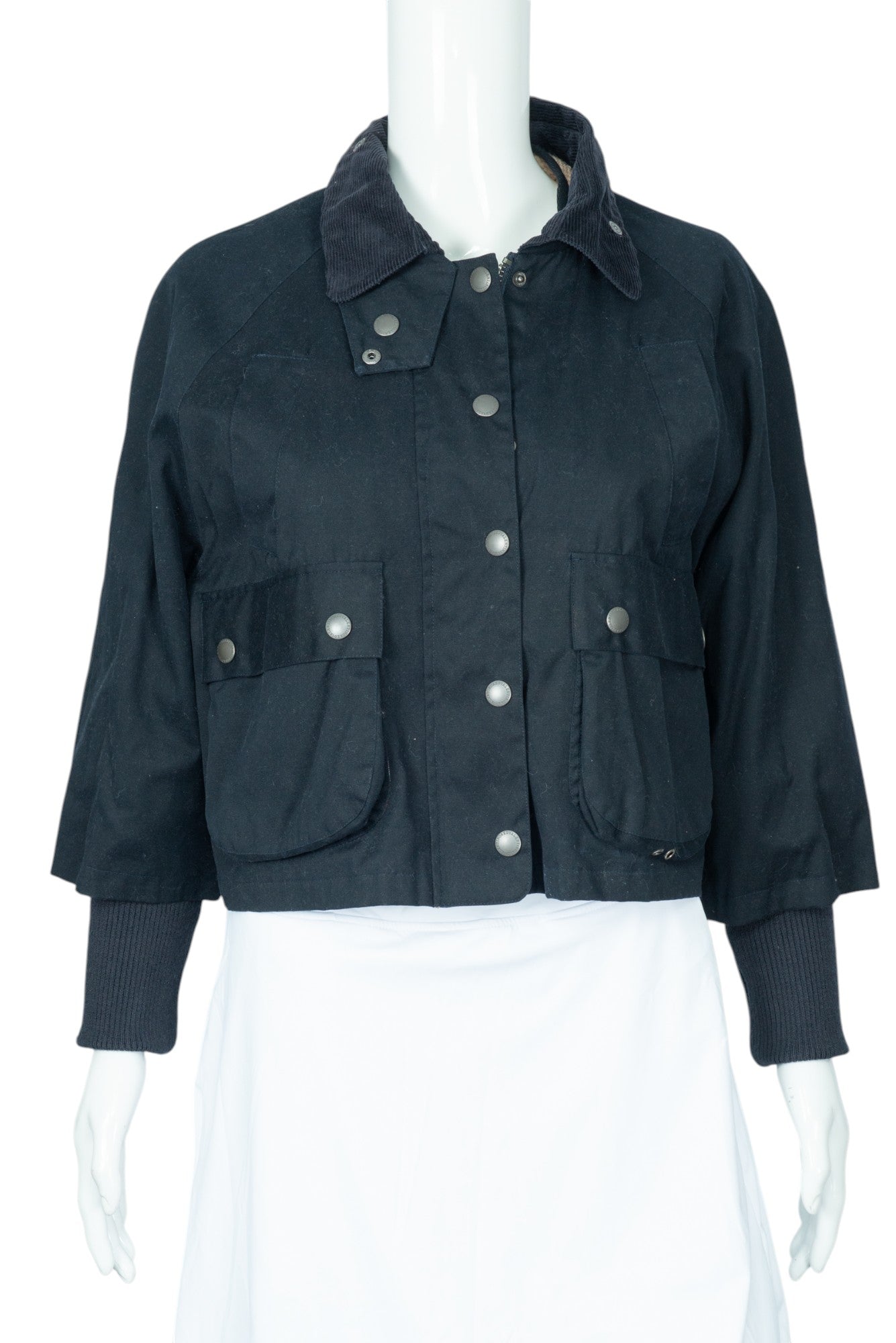 RED VALENTINO Black Cotton Sherpa Lined Cropped Jacket Size 40 US S