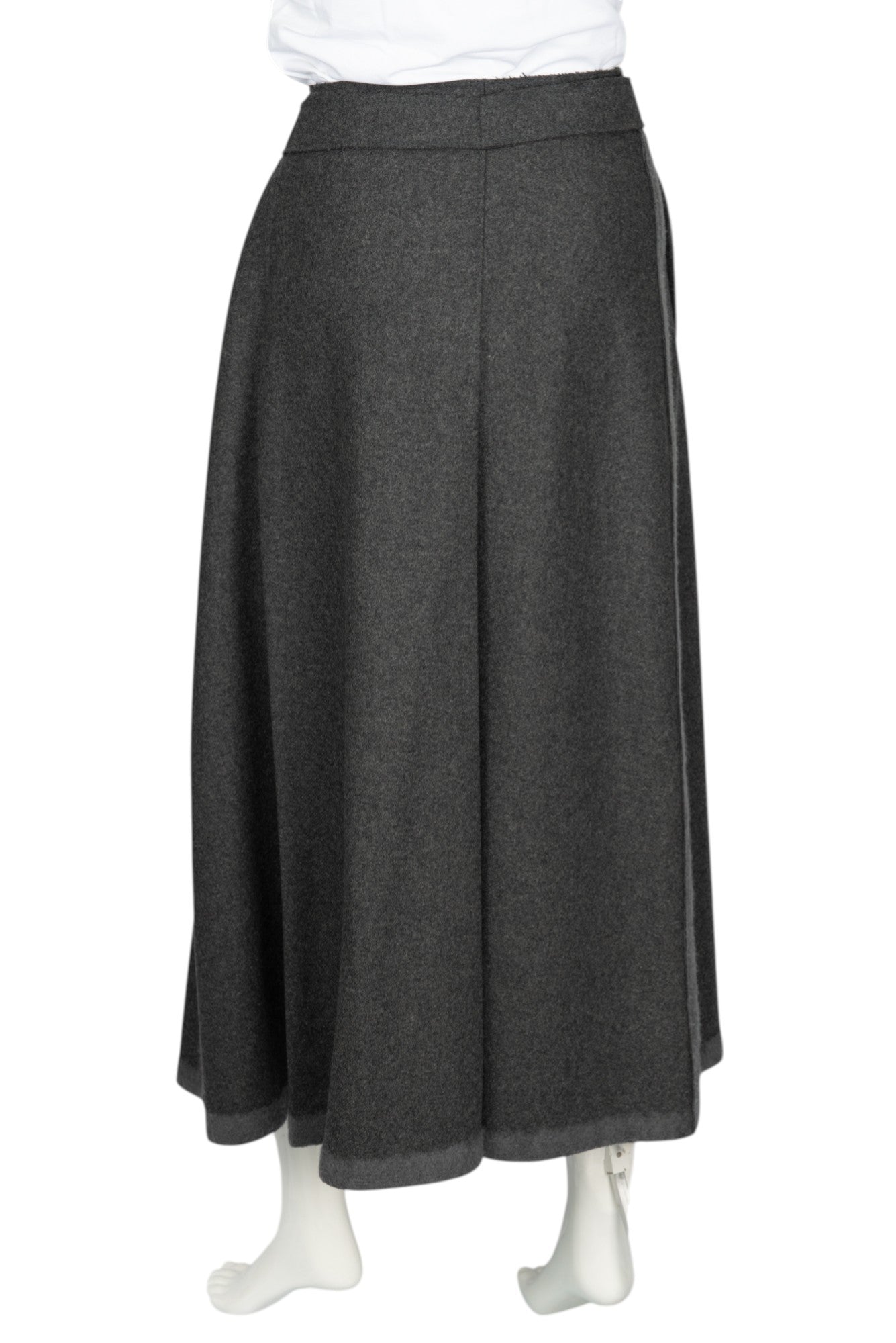 ALBERTA FERRETTI Gray Wool Pleated Midi Skirt IT 48 US 12